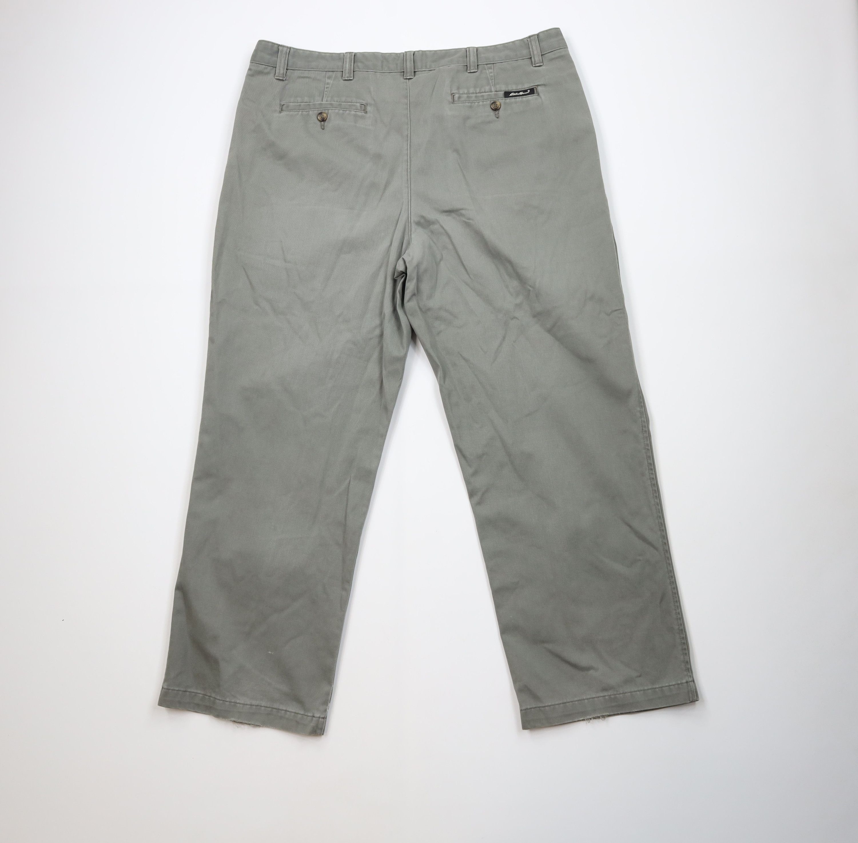 Eddie Bauer Vintage 90s Eddie Bauer Pleated Wide Leg Chino Pants Green Size US 40 / EU 56 - 13 Thumbnail