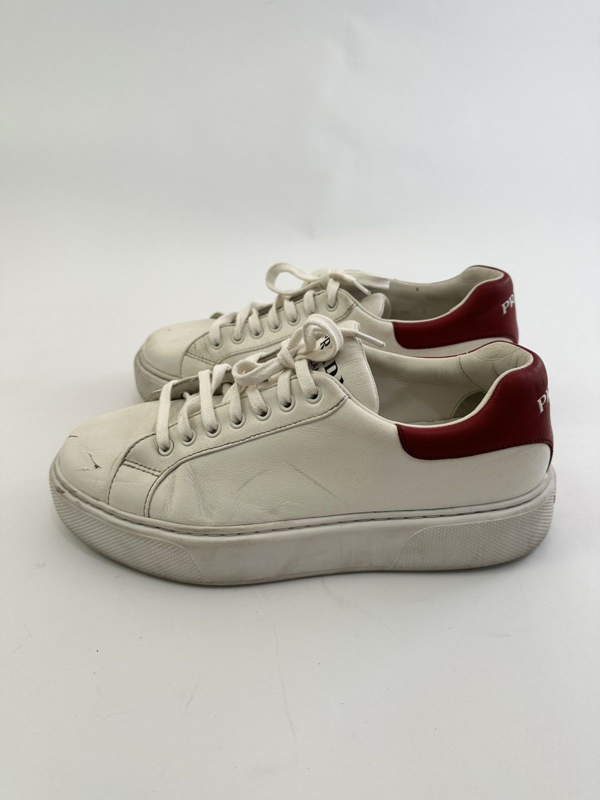 Prada PRADA Vitello Soft Rubber Logo Womens Low Top Sneakers Size US 9 / EU 42 - 1 Thumbnail