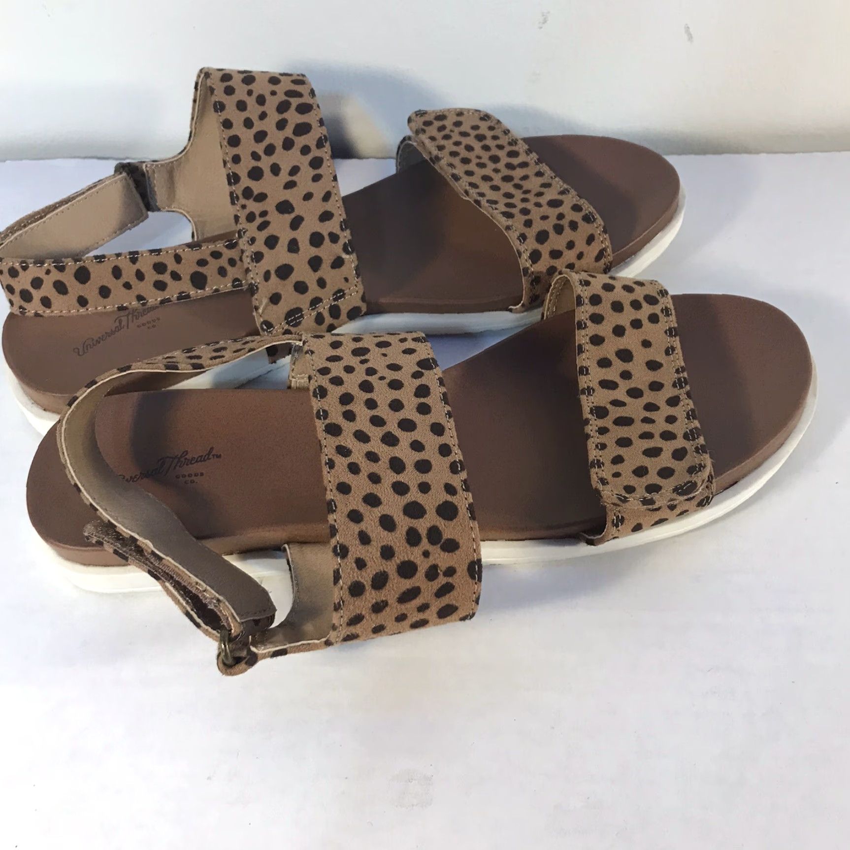 Vintage Universal Thread Animal Print Slide Sandals Womens Size 9.5 with Adjustable Strap Size US 9.5 / IT 39.5 - 4 Thumbnail