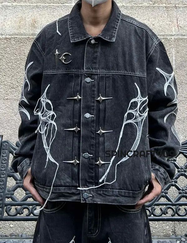 VIBE y2k Graphic Denim Jacket Size US M / EU 48-50 / 2 - 7 Thumbnail