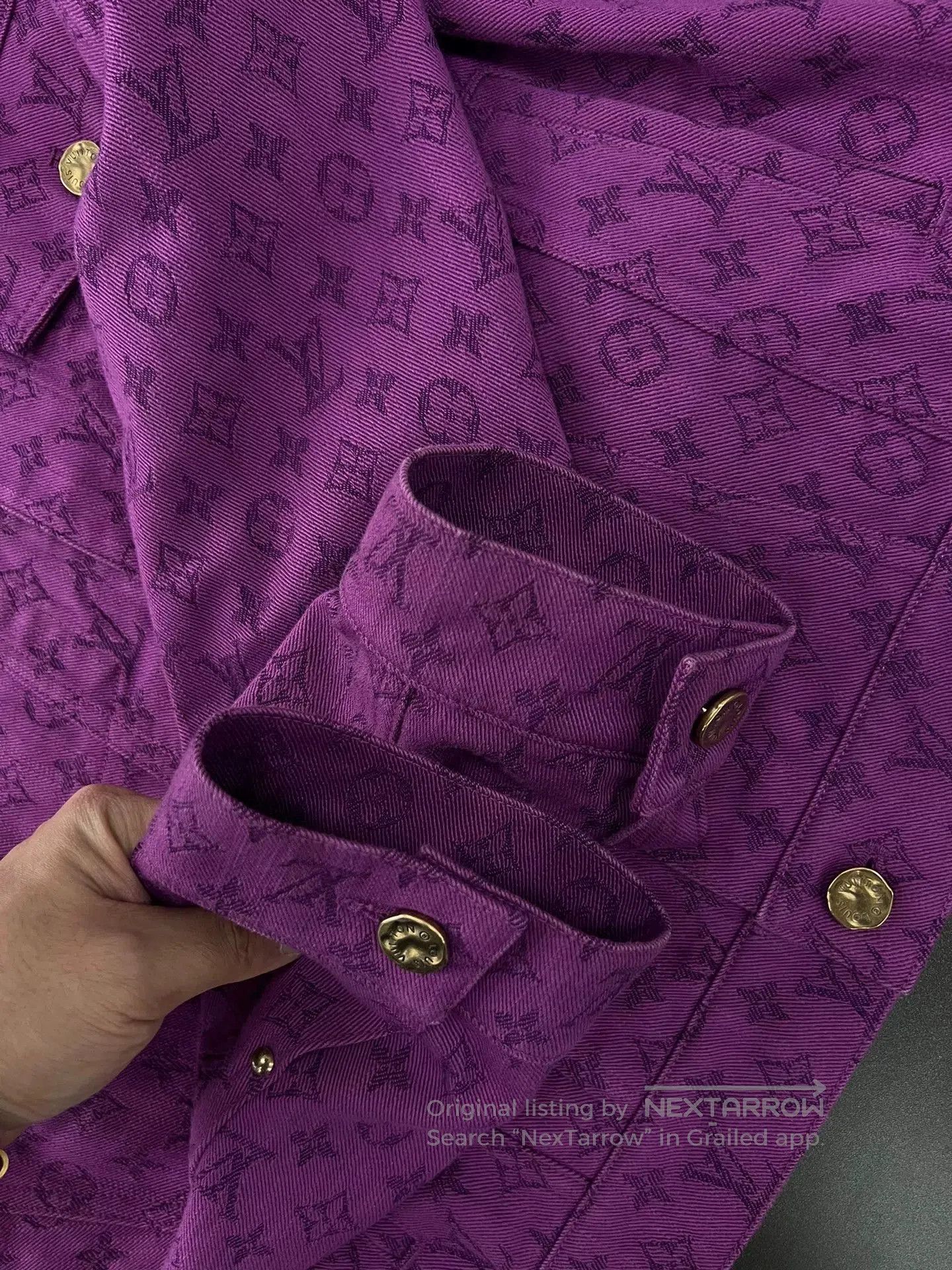 Louis Vuitton purple LV monogram denim jacket size 48. Size L / US 10 / IT 46 - 5 Thumbnail