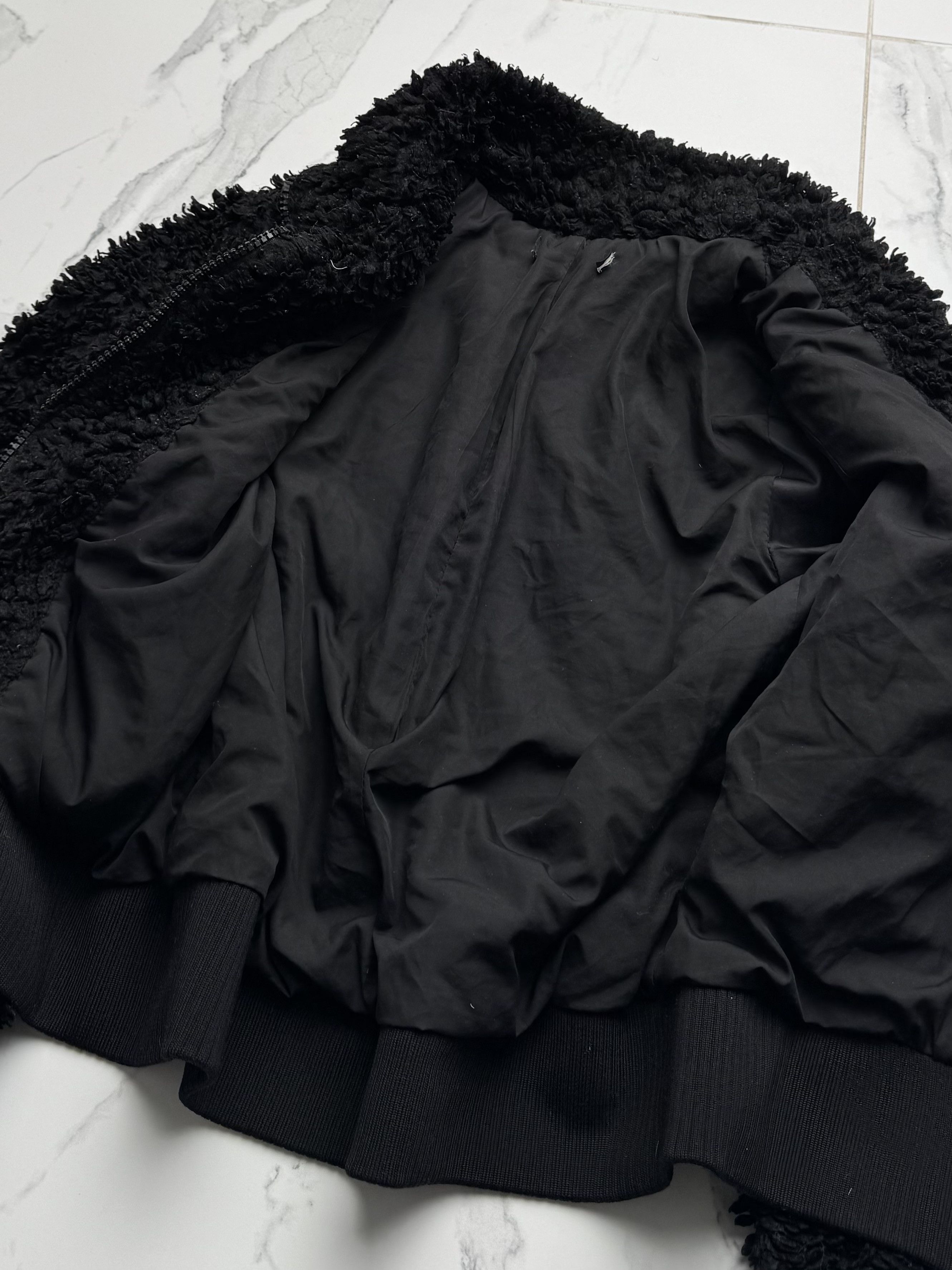Vintage Vintage Black Teddy Fleece Jacket Women's Zip Up Cropped Size M / US 6-8 / IT 42-44 - 7 Thumbnail