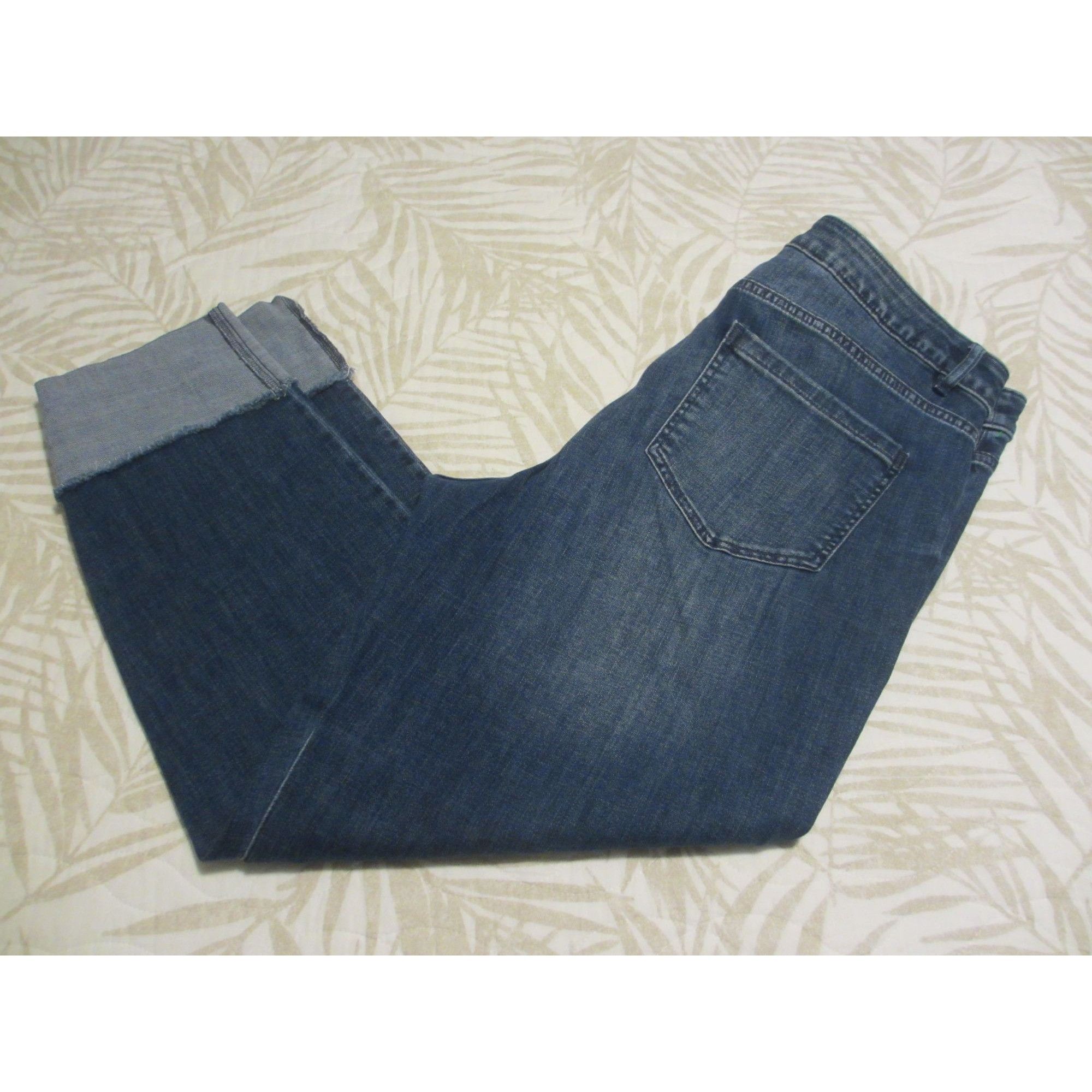 J. Jill J.Jill Denim Womens Medium Wash Distressed Jeans With Rolled Size 36" / US 14 / IT 50 - 1 Thumbnail