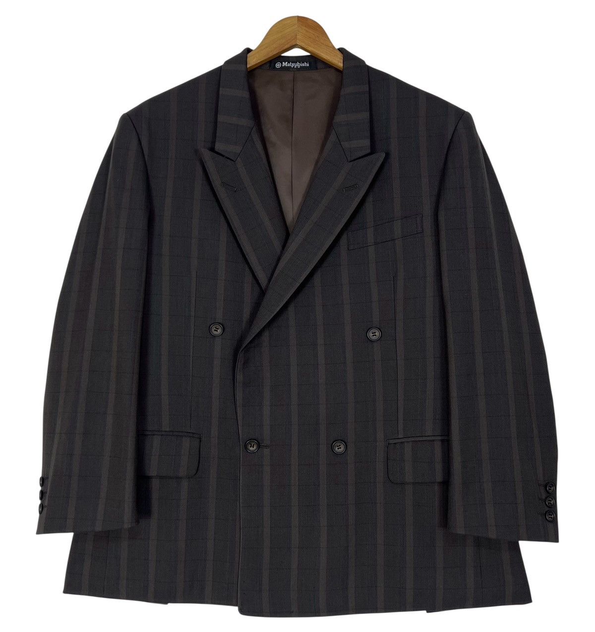 Balenciaga Vintage Balenciaga Double Breasted Blazer 90s Shadow Stripe Size US XL / EU 56 / 4 - 1 Thumbnail