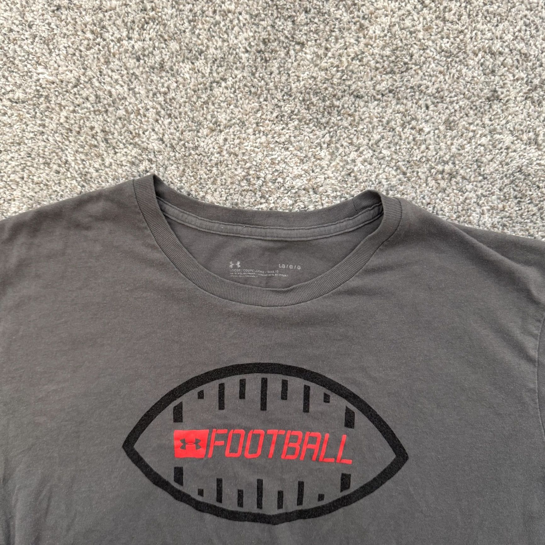 Under Armour Under Armour Shirt Mens L Football Short Sleeve Tee Gray Crew Neck Short Sleeve Performance/Activity: Football Size US L / EU 52-54 / 3 - 4 Thumbnail