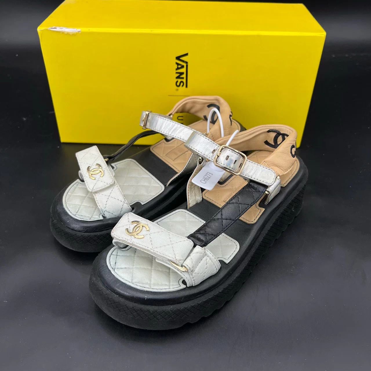 Chanel Chanel 22S Velcro Colorblocked Platform Sandals 36.5 Size US 5.5 / IT 35.5 - 1 Thumbnail