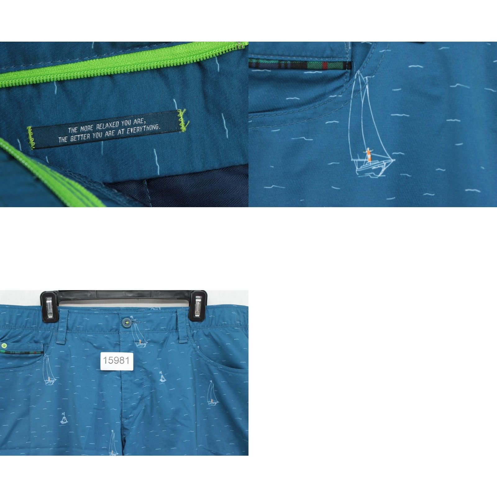 Vintage VINTAGE William Murray Shorts Men 38 Blue Sailboat Print Premium Breathable Preppy Chino 5-Pocket Regular Inseam 10.5in Mens Size US 38 / EU 54 - 8 Thumbnail