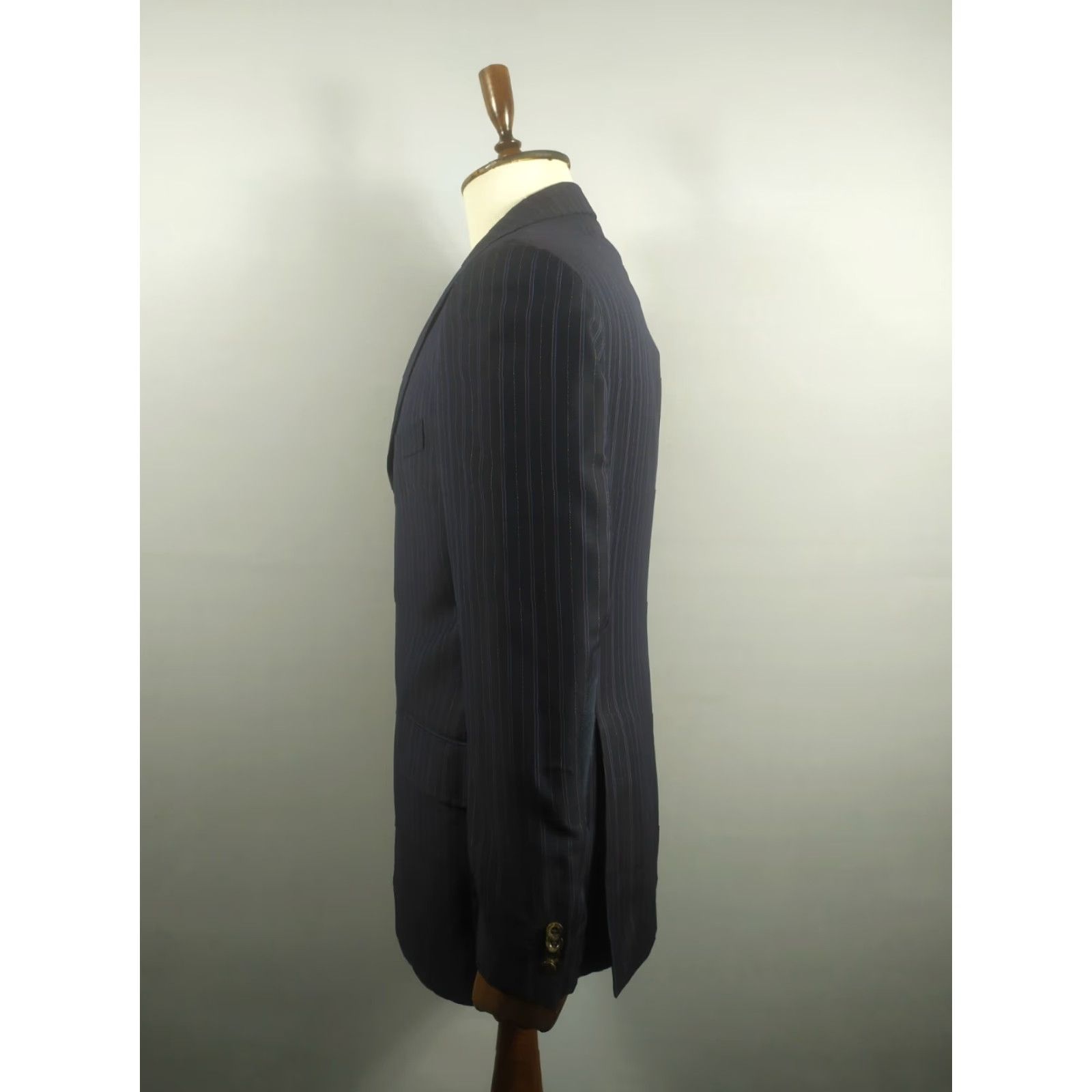 Etro ETRO Wool Suit Men Size 52 Striped 2 Piece Vintage Regular Chest 42 Black 90s Mens Size 52R - 5 Thumbnail