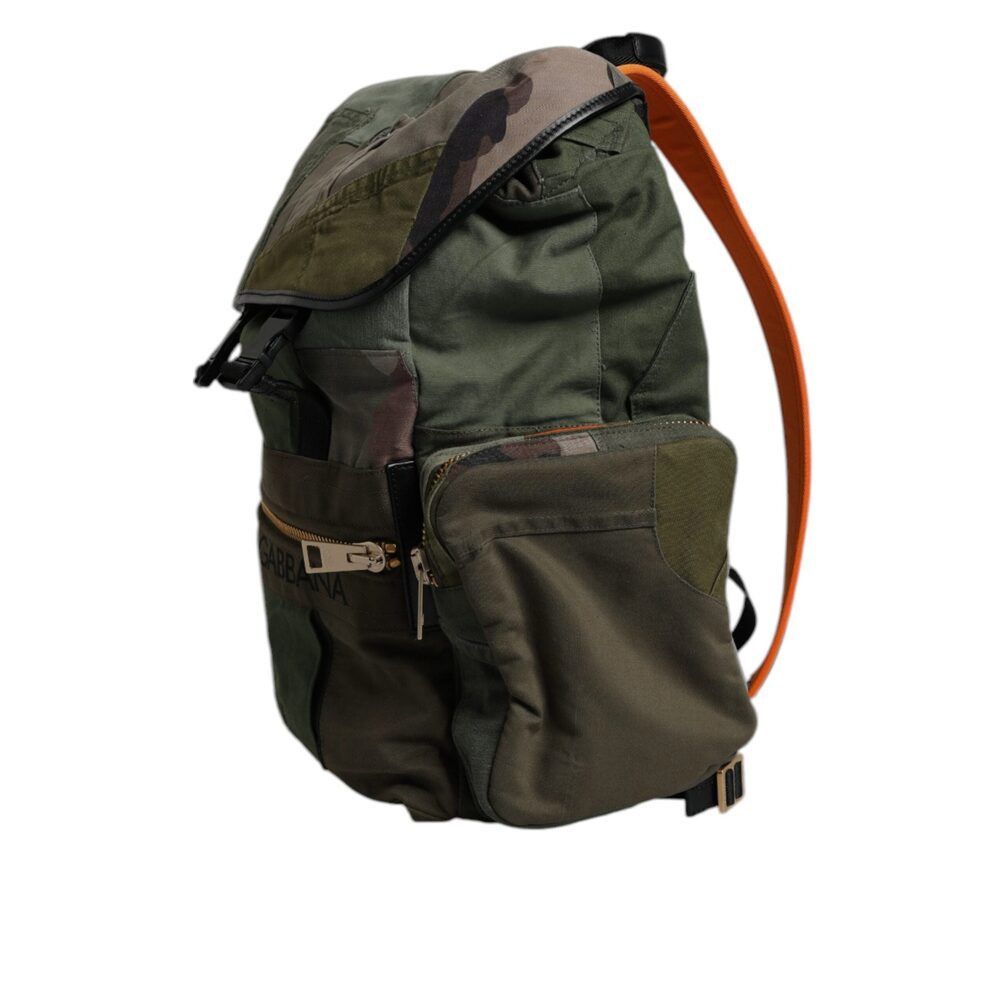 Dolce & Gabbana Dolce & Gabbana Military Green Patchwork Travel Backpack Bag Size ONE SIZE - 3 Thumbnail