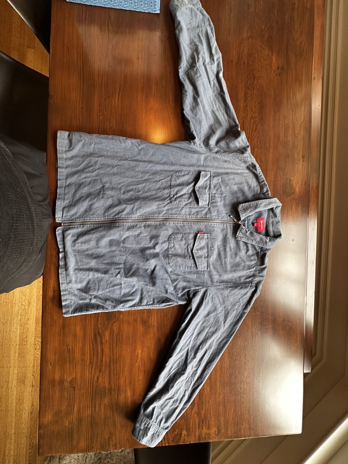 Supreme Supreme Blue Cotton Zip-Up Size US XL / EU 56 / 4 - 1 Thumbnail