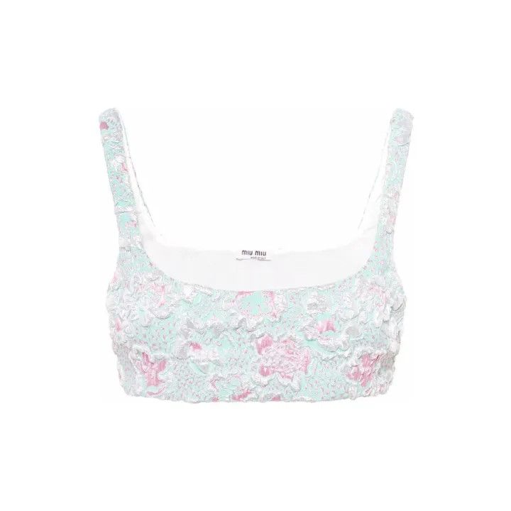 Miu Miu Floral Lace Crop Top for Women 0079