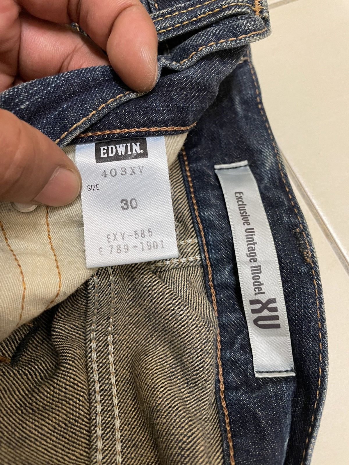 Edwin Edwin XV Sashiko Straight Cut Jeans Size US 33 - 10 Thumbnail