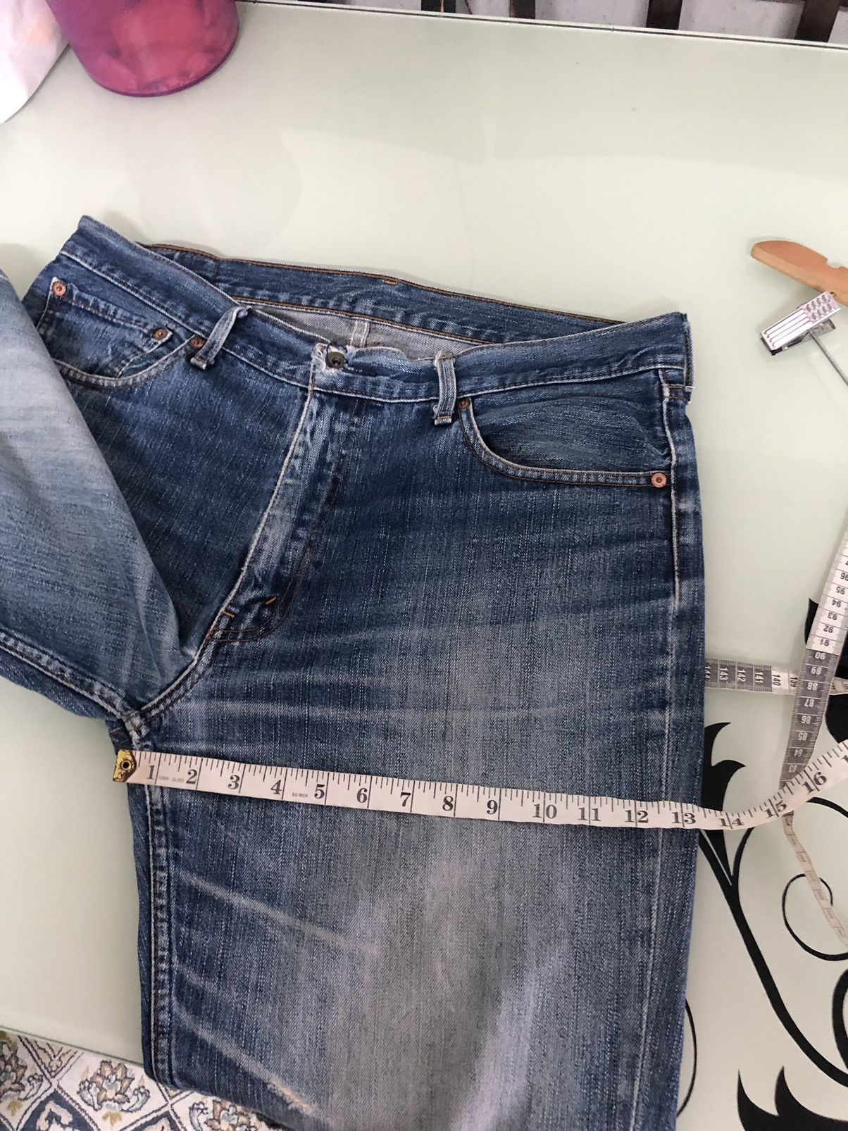 Levi's Vintage Levis 502 Flare Straight Cut Distressed Jeans Size US 37 - 21 Thumbnail