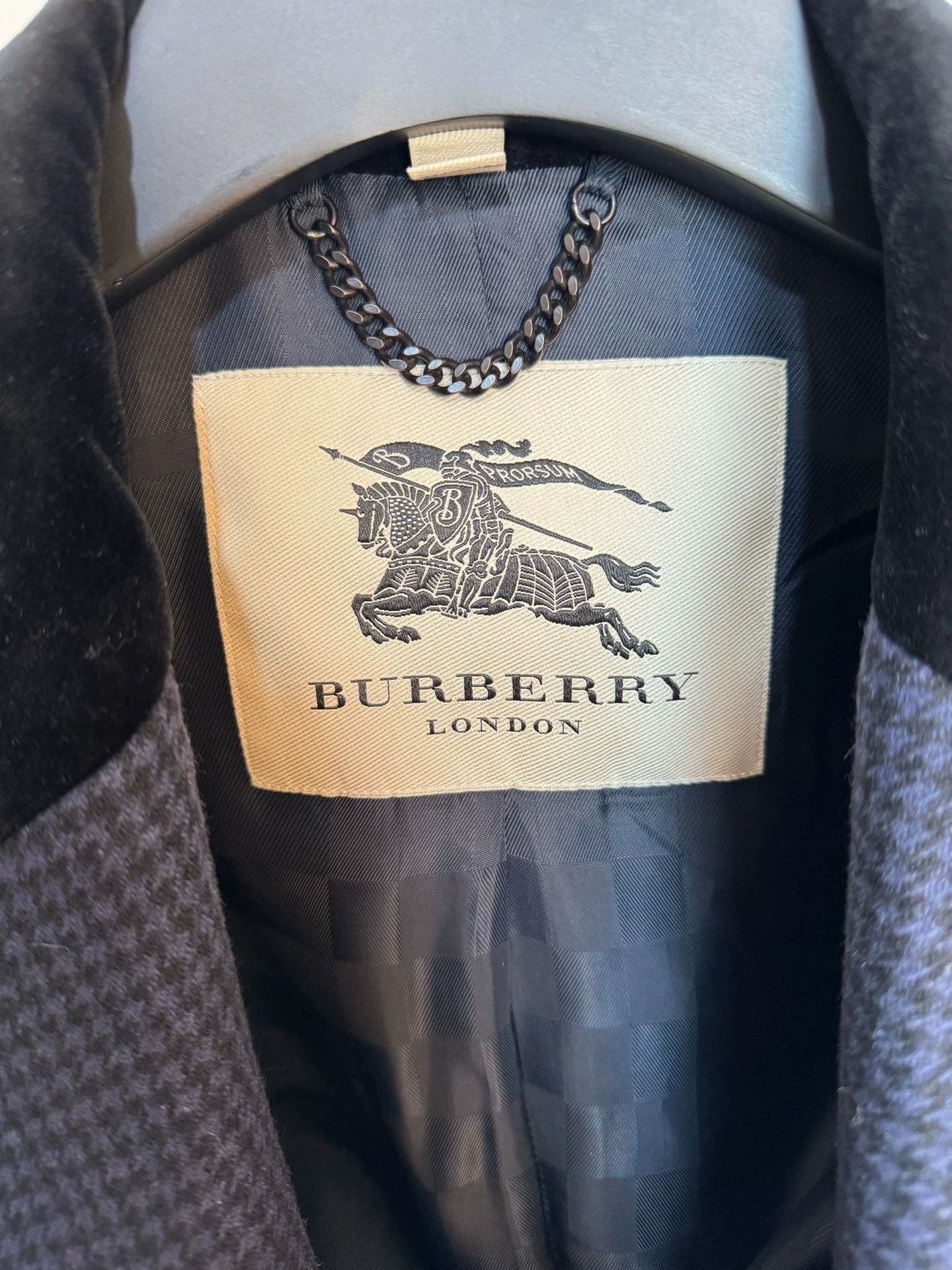 Burberry Burberry Check Wool Cashmere Chester Coat Navy 54 Size US L / EU 52-54 / 3 - 6 Thumbnail