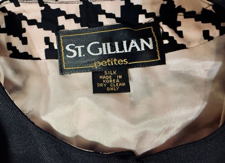 Other Vintage St Gillian Petites Houndstooth Silk Dress Blush Size S / US 4 / IT 40 - 4 Thumbnail