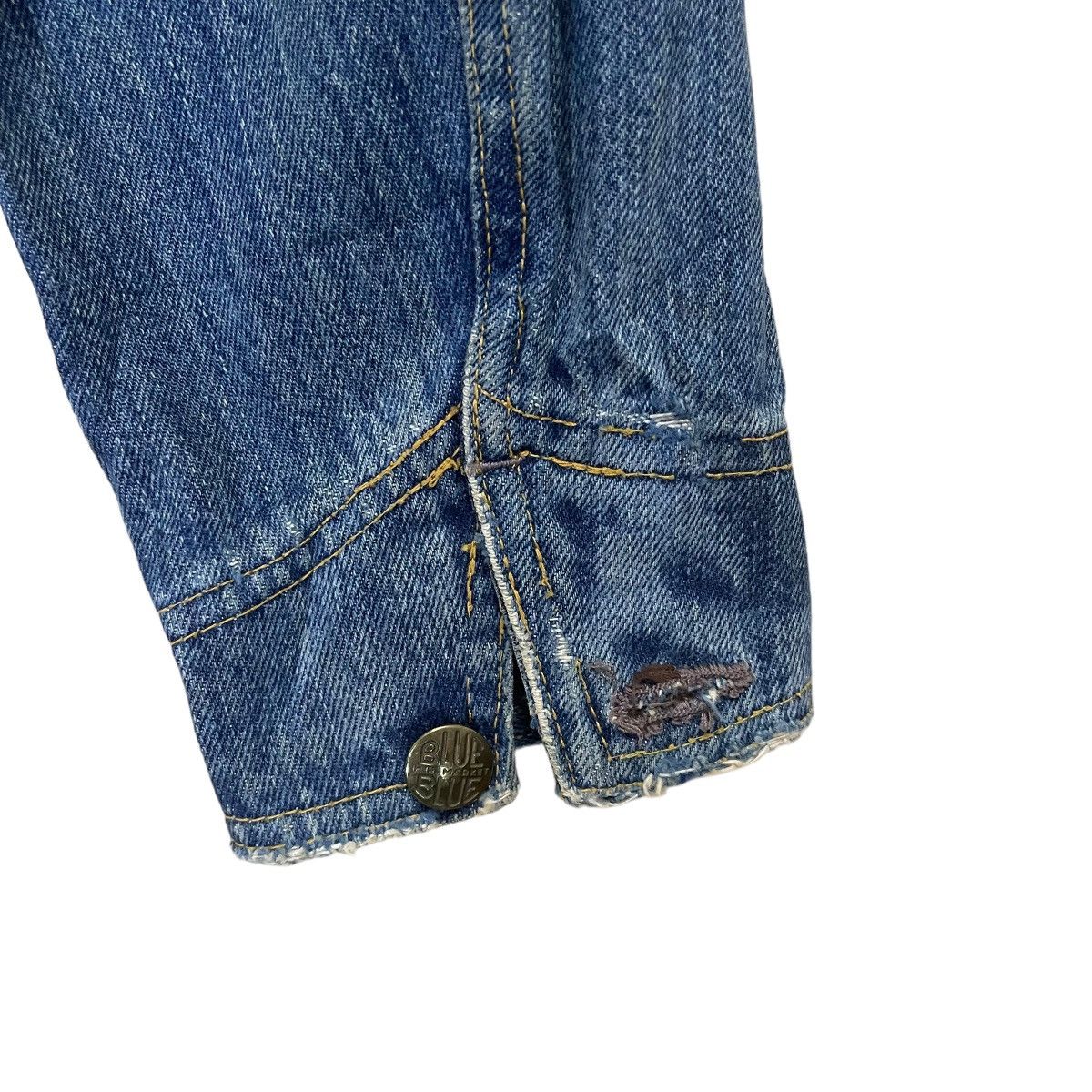 Blue Blue Japan × Indigo × Japanese Brand Vintage 90s Blue Blue Denim Jacket Size S / US 4 / IT 40 - 11 Thumbnail