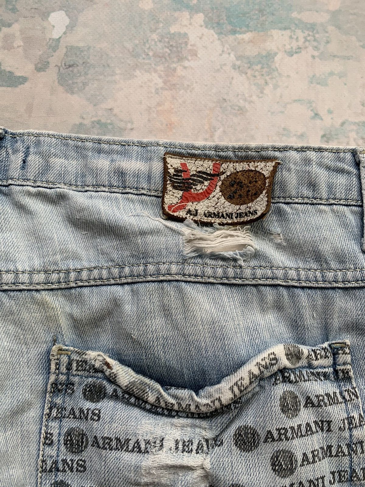 Armani Armani Y2K Distressed Denim Shorts Hype 2000s Destroyed Rare Size US 36 / EU 52 - 10 Thumbnail