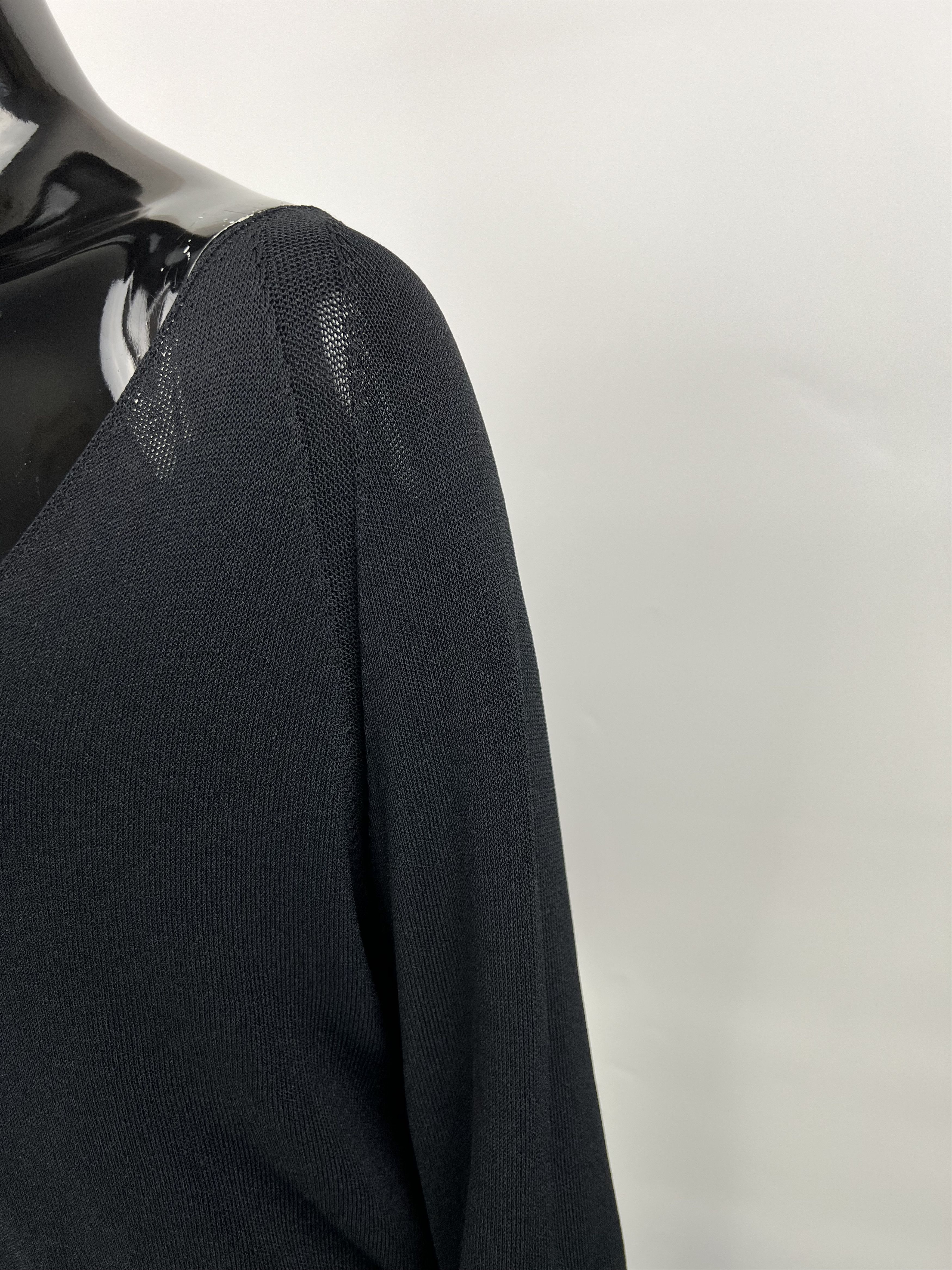 Annette Gortz × Designer Annette Gortz Black V-Neck Long Sweater Oversized Size S / US 4 / IT 40 - 5 Thumbnail