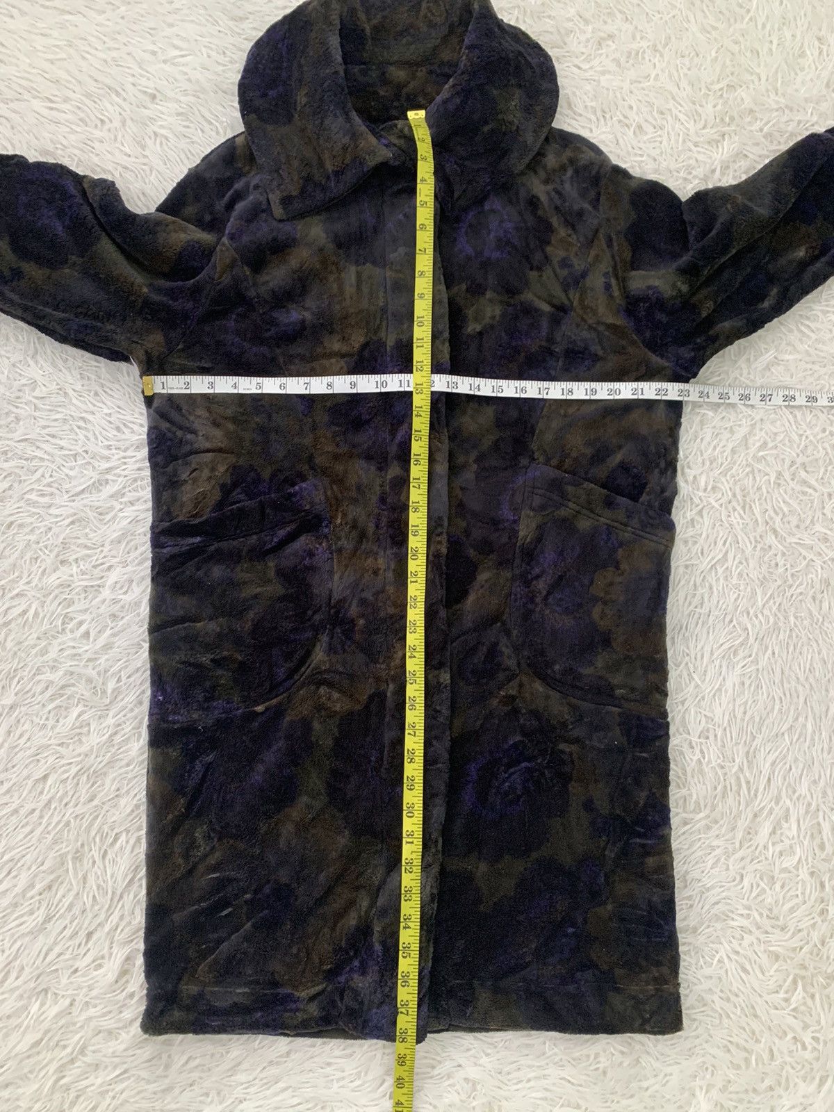 Yohji Yamamoto Cozy Flowers Art Y's For Living Fleece Long Coat Size US S / EU 44-46 / 1 - 11 Thumbnail