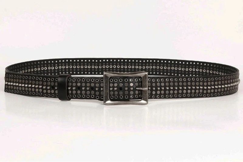 Leather × Vintage Genuine Leather Cowboy Belt Buckle Vintage Metal Rivet Size ONE SIZE - 7 Thumbnail