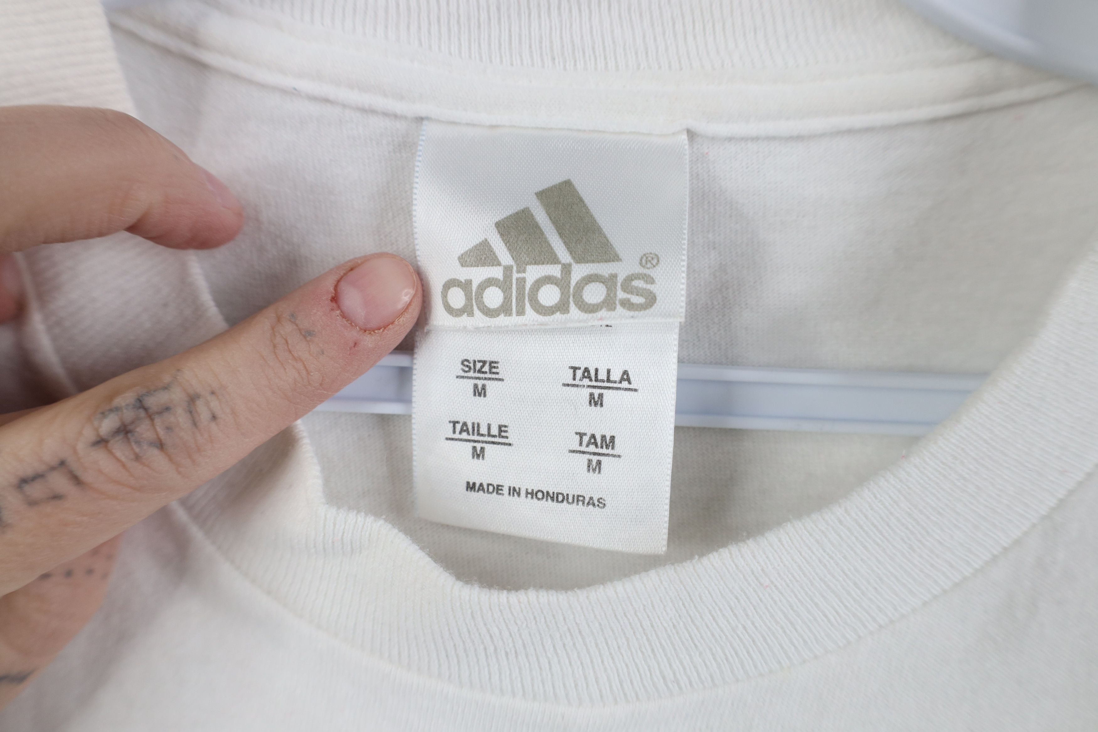 Adidas Vintage Y2K 2005 Adidas Striped Short Sleeve T-Shirt White Size US M / EU 48-50 / 2 - 10 Thumbnail