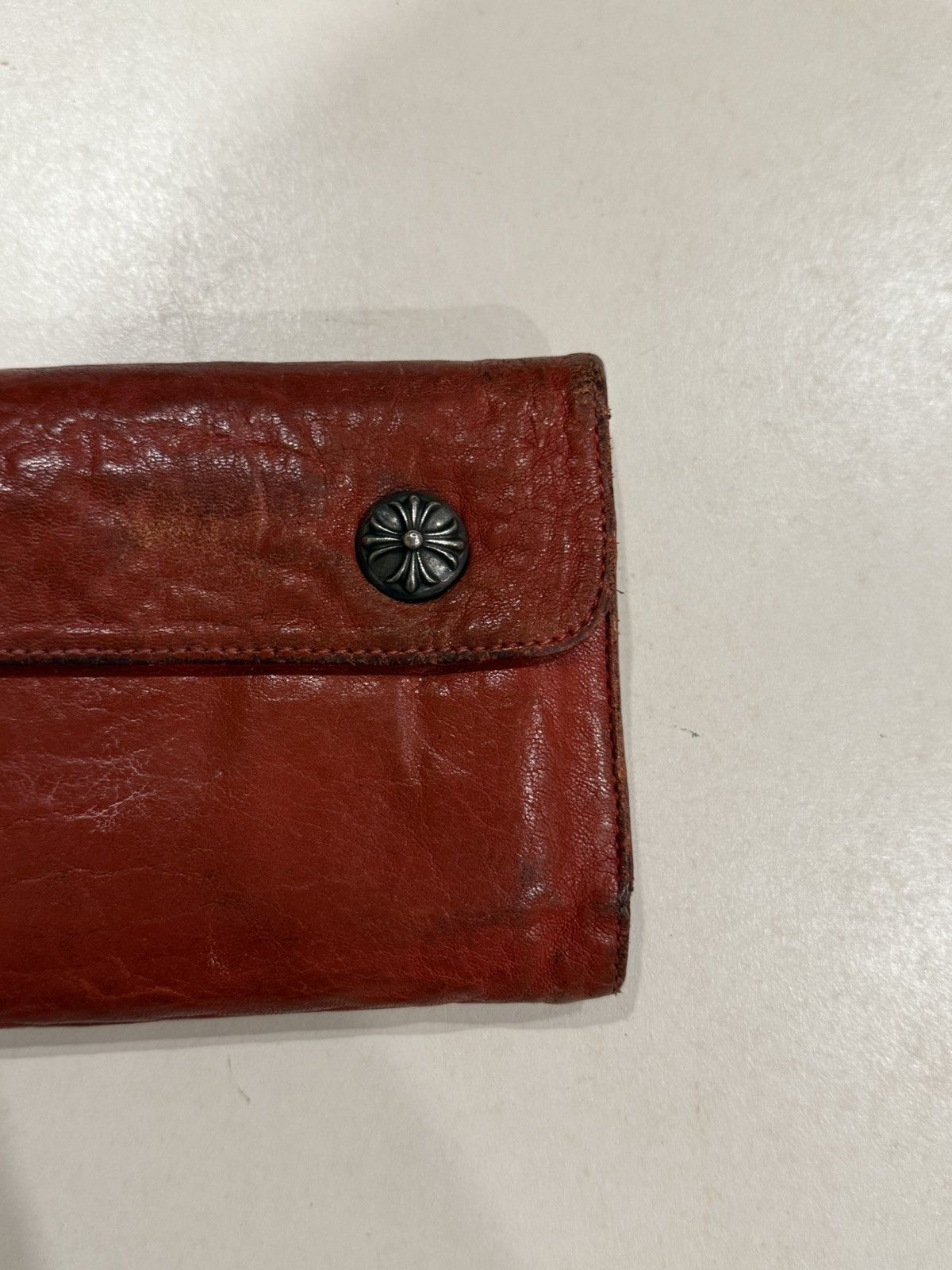 Chrome Hearts Chrome Hearts Wave Wallet Red Leather Silver Cross Snaps 925 Size ONE SIZE - 5 Thumbnail
