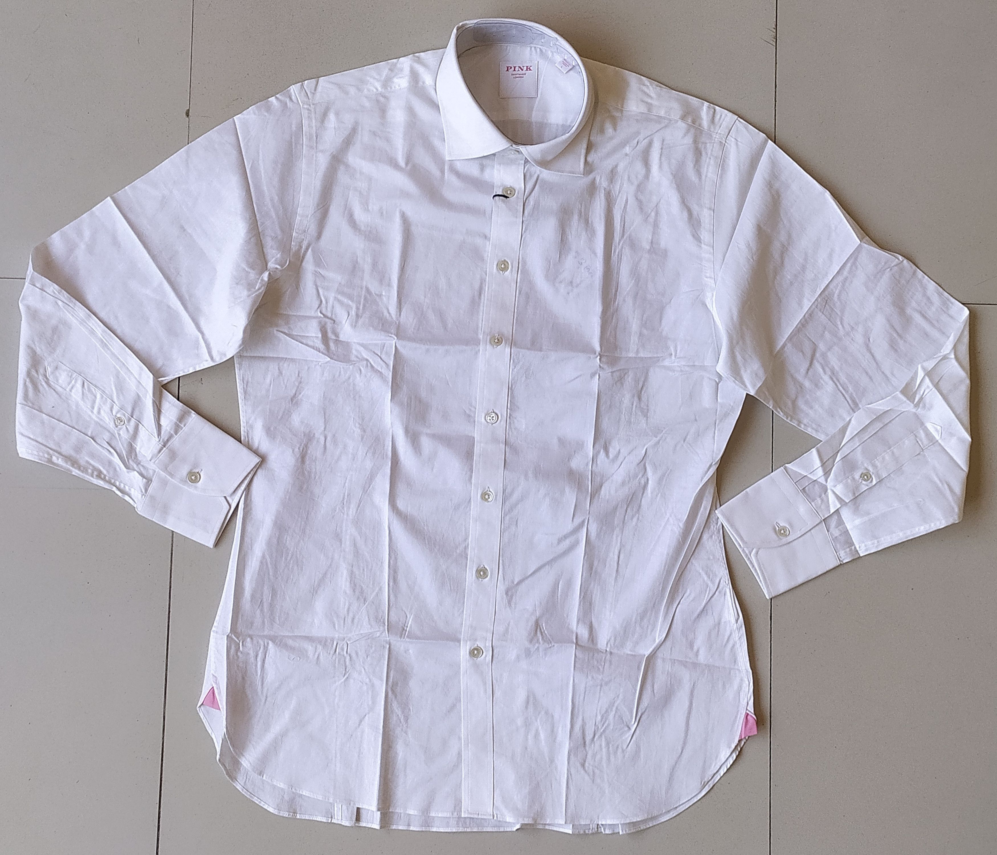 Thomas Pink Thomas Pink Formal Plain Poplin Shirt Free Shipping T/87 Size US L / EU 52-54 / 3 - 2 Thumbnail
