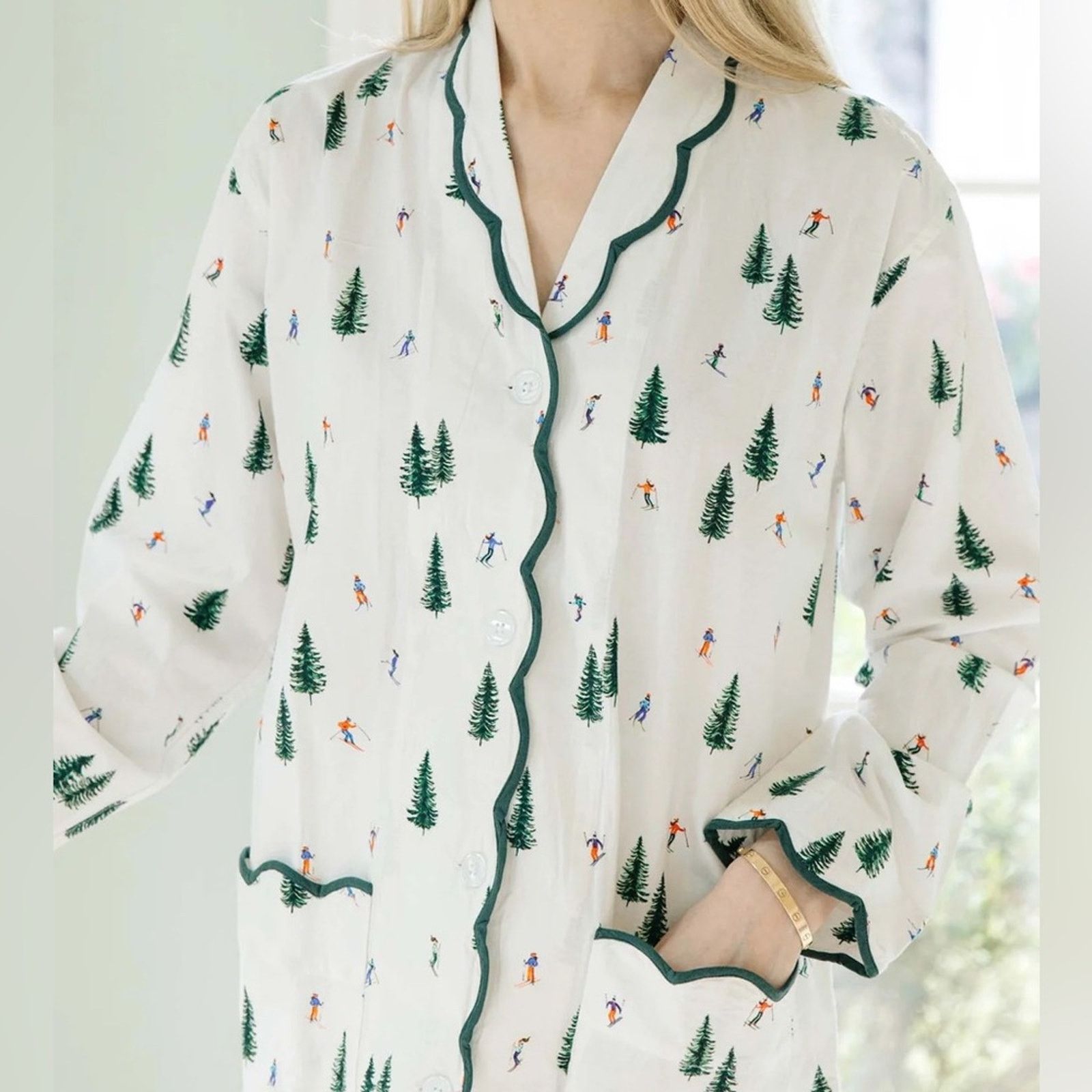 Other Heidi Carey M Ski Print Cotton Pajama Set Size M / US 6-8 / IT 42-44 - 3 Thumbnail