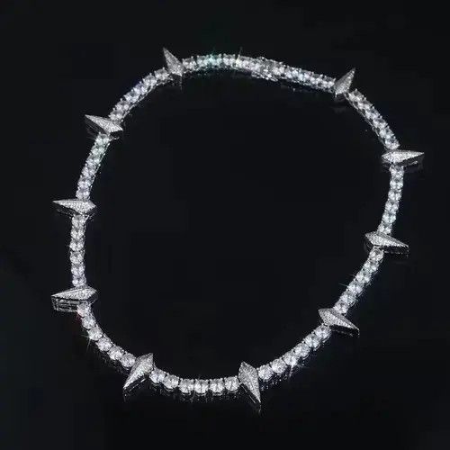VIBE 20" Tennis Chain Spike Charm Necklace🔥🔥🔥 Size ONE SIZE - 2 Thumbnail