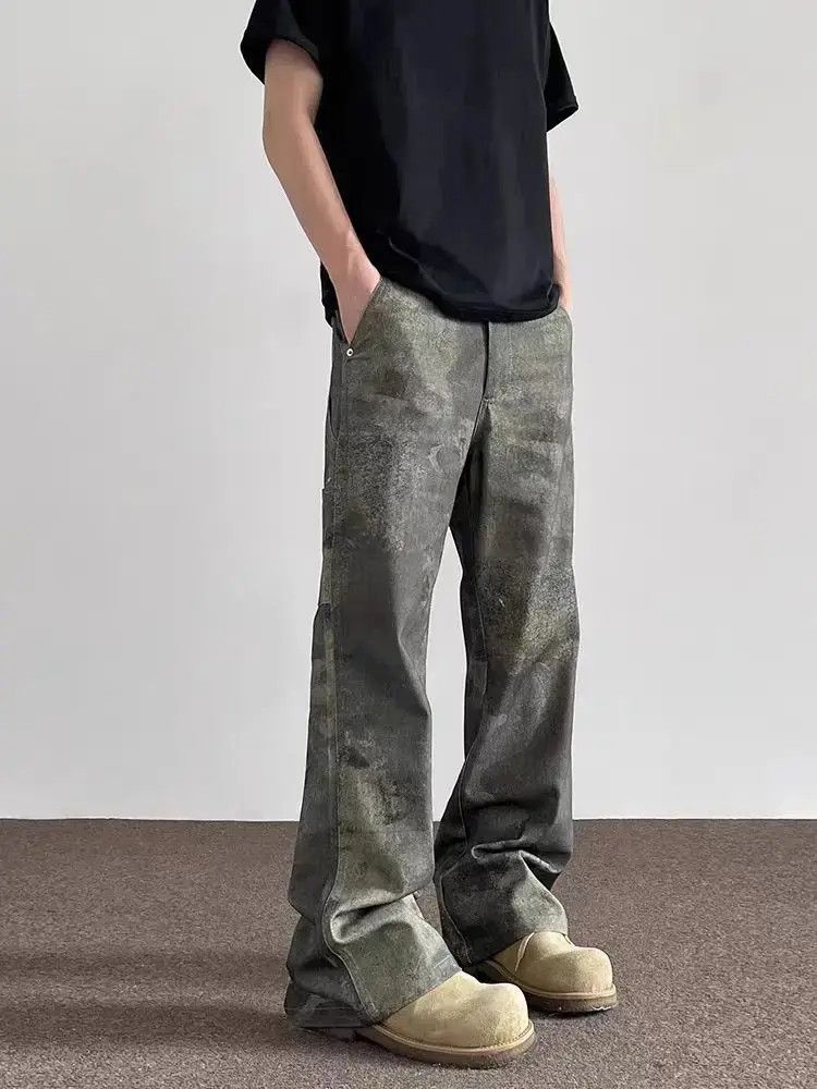 Japanese Brand Vintage washed camouflage distressed micro flare jeans Size US 32 / EU 48 - 5 Thumbnail