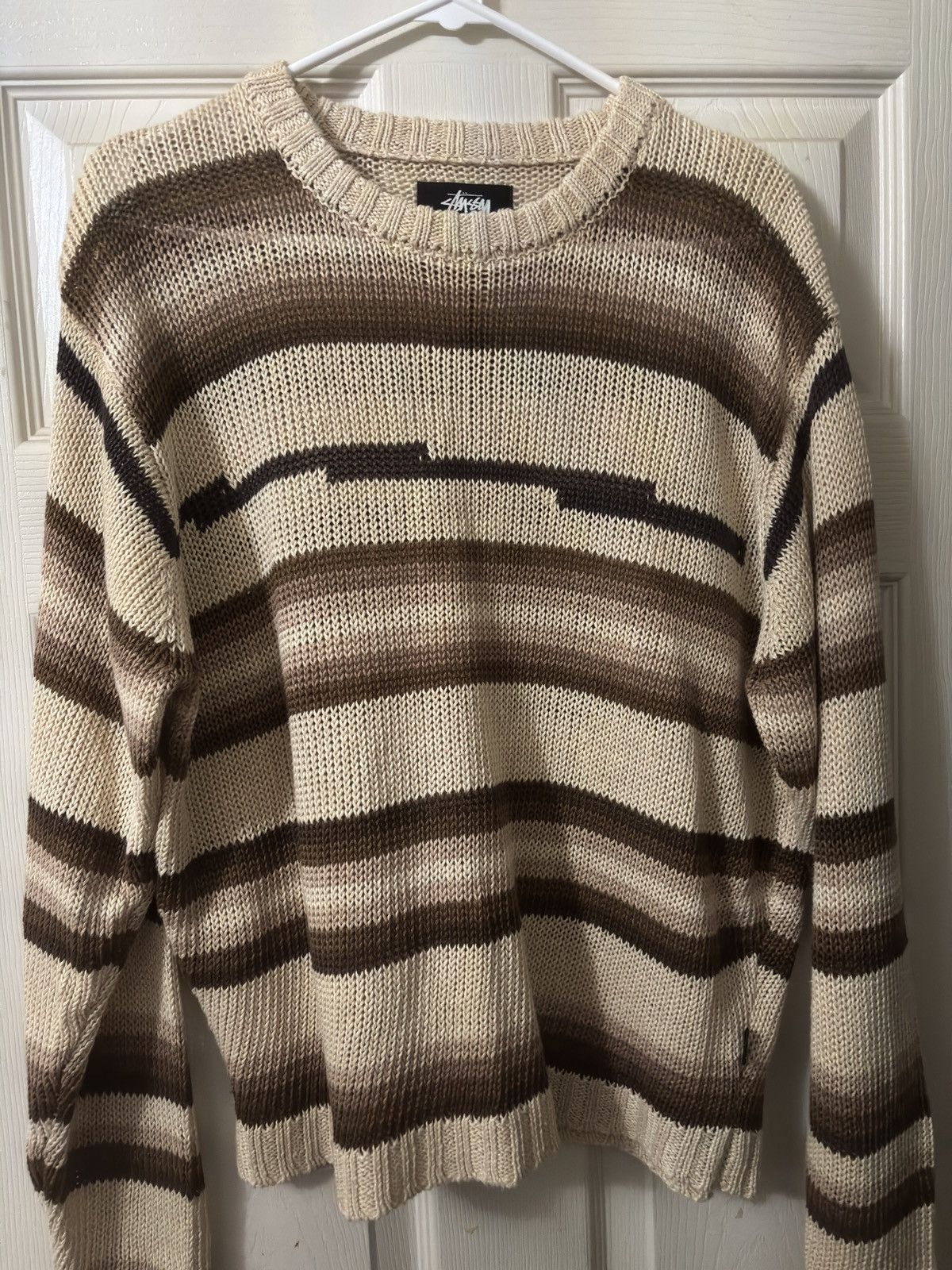 Stussy Stussy Tonal Stripe Linen Sweater “Natural | Grailed