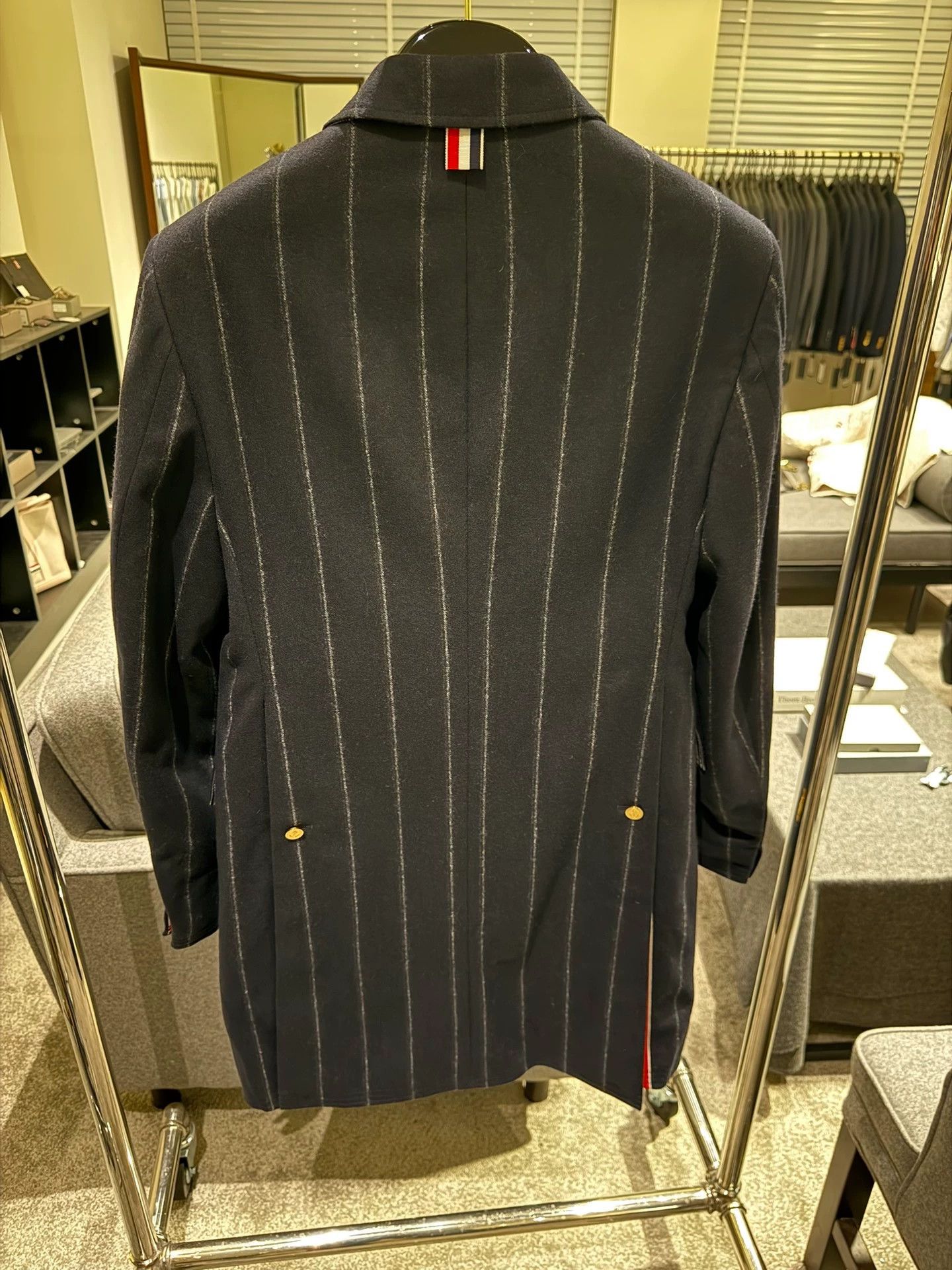 Thom Browne Thom Browne Rare Navy Stripe Wool Flannel Chester Coat 0 Size US S / EU 44-46 / 1 - 5 Thumbnail