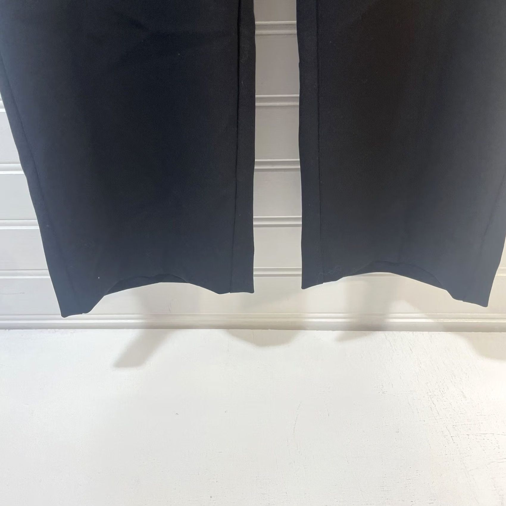 Vintage A New Day Pants Women Small Elastic Waist Black Ankle NWT 26x27 Pockets Mid Rise Flat Front Knit Polyester Blend Regular Straight Womens Size 28" / US 6 / IT 42 - 3 Thumbnail