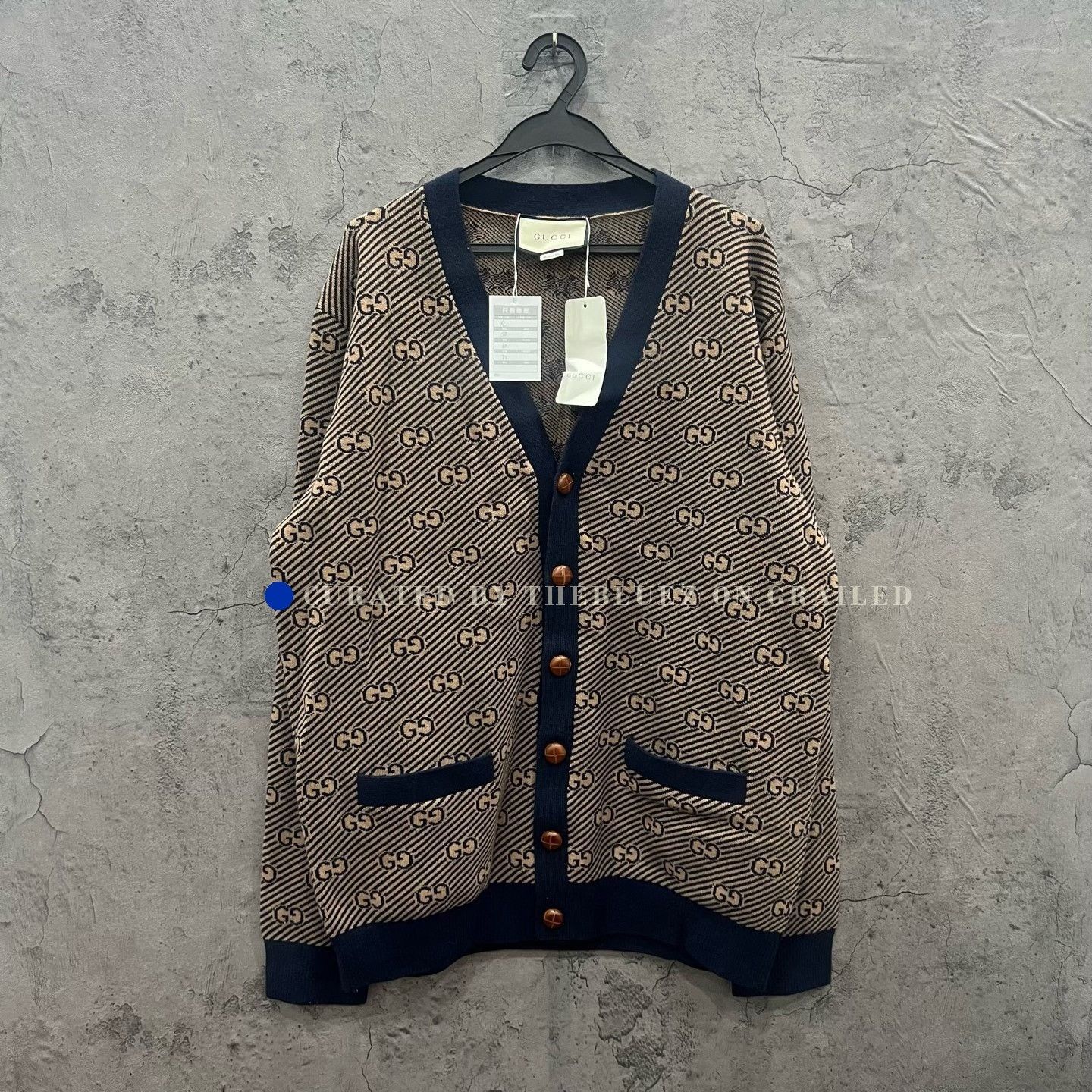 Gucci Gucci Ebony Button Full Print Wool Cardigan Size US XL / EU 56 / 4 - 1 Thumbnail