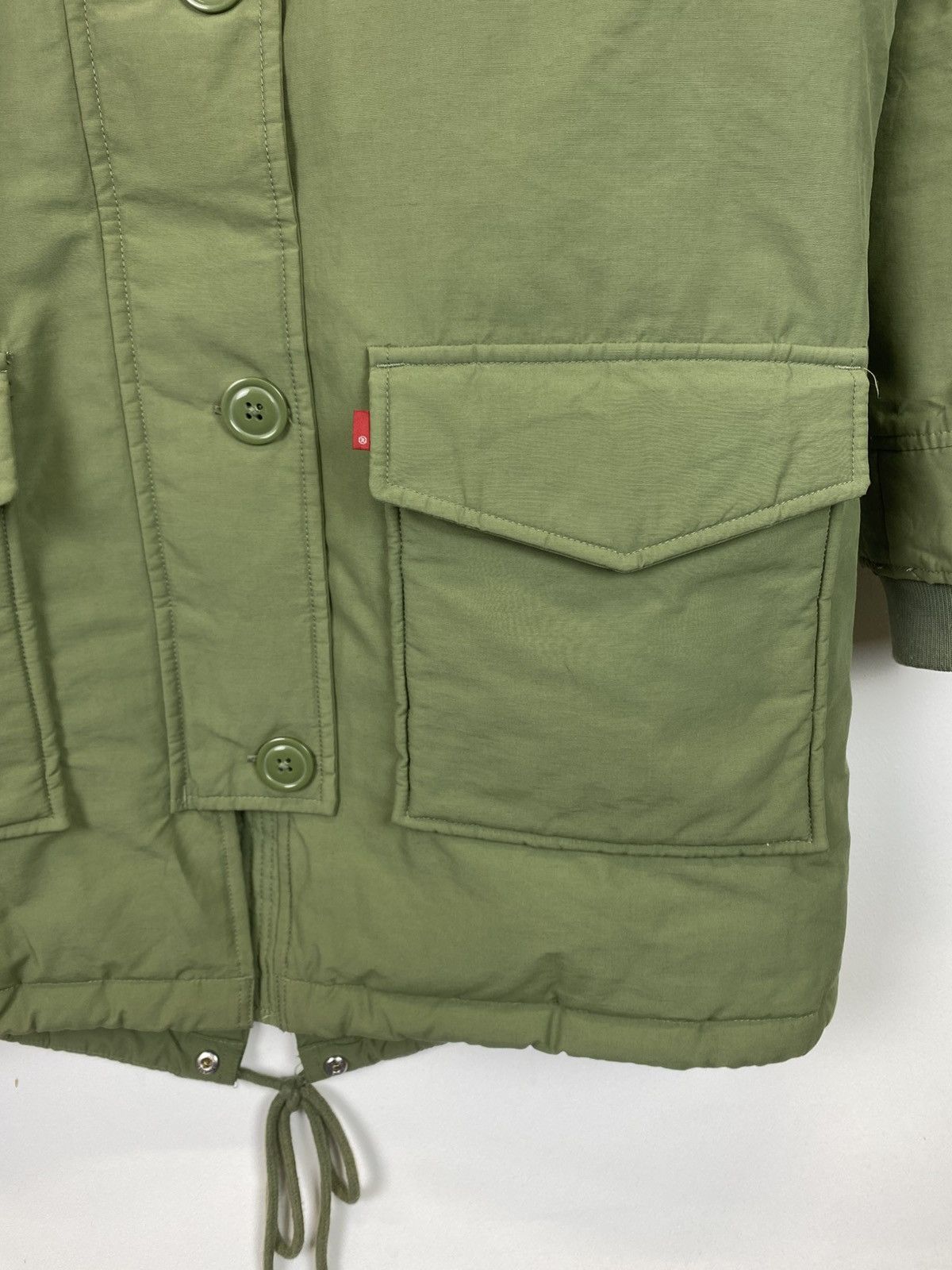 Levi's Levi’s Full Zip Parka Jacket Faux Fur Hood Size S Green Top Size S / US 4 / IT 40 - 3 Thumbnail