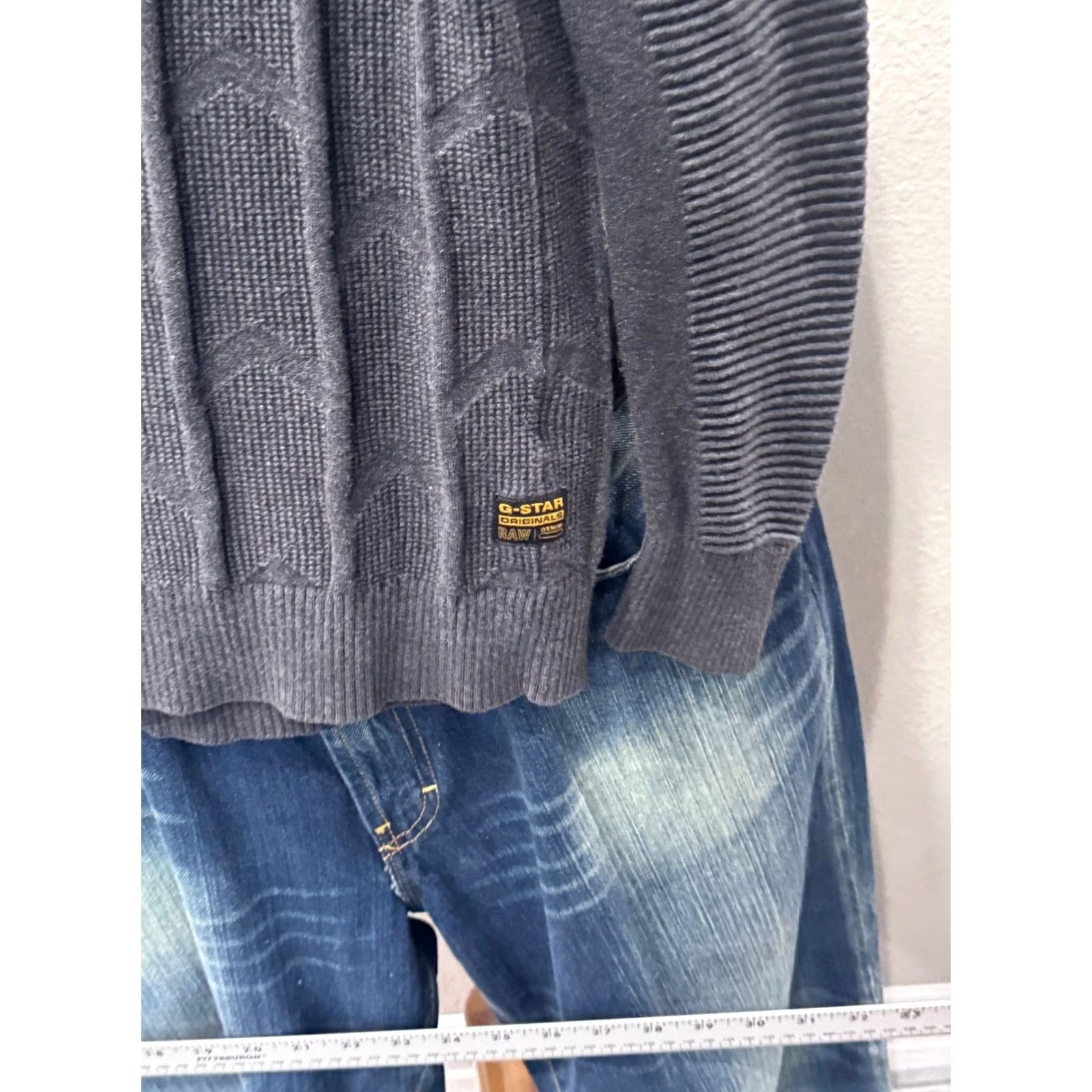 Vintage G Star Raw Gray Knit Sweater S Shirt Mens Small Size US S / EU 44-46 / 1 - 4 Thumbnail