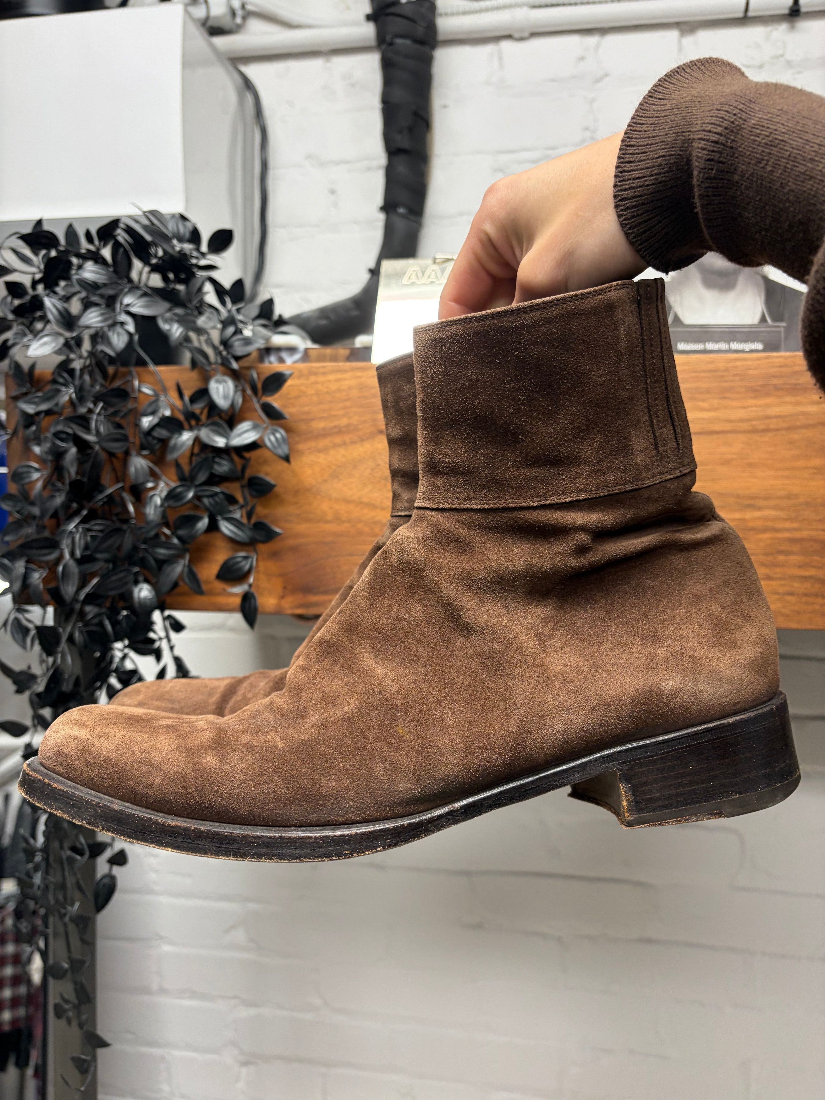 Yves Saint Laurent Brown Suede Boots SAINT LAURENT Ashley suede ankle boots | NET-A-PORTER main image 2
