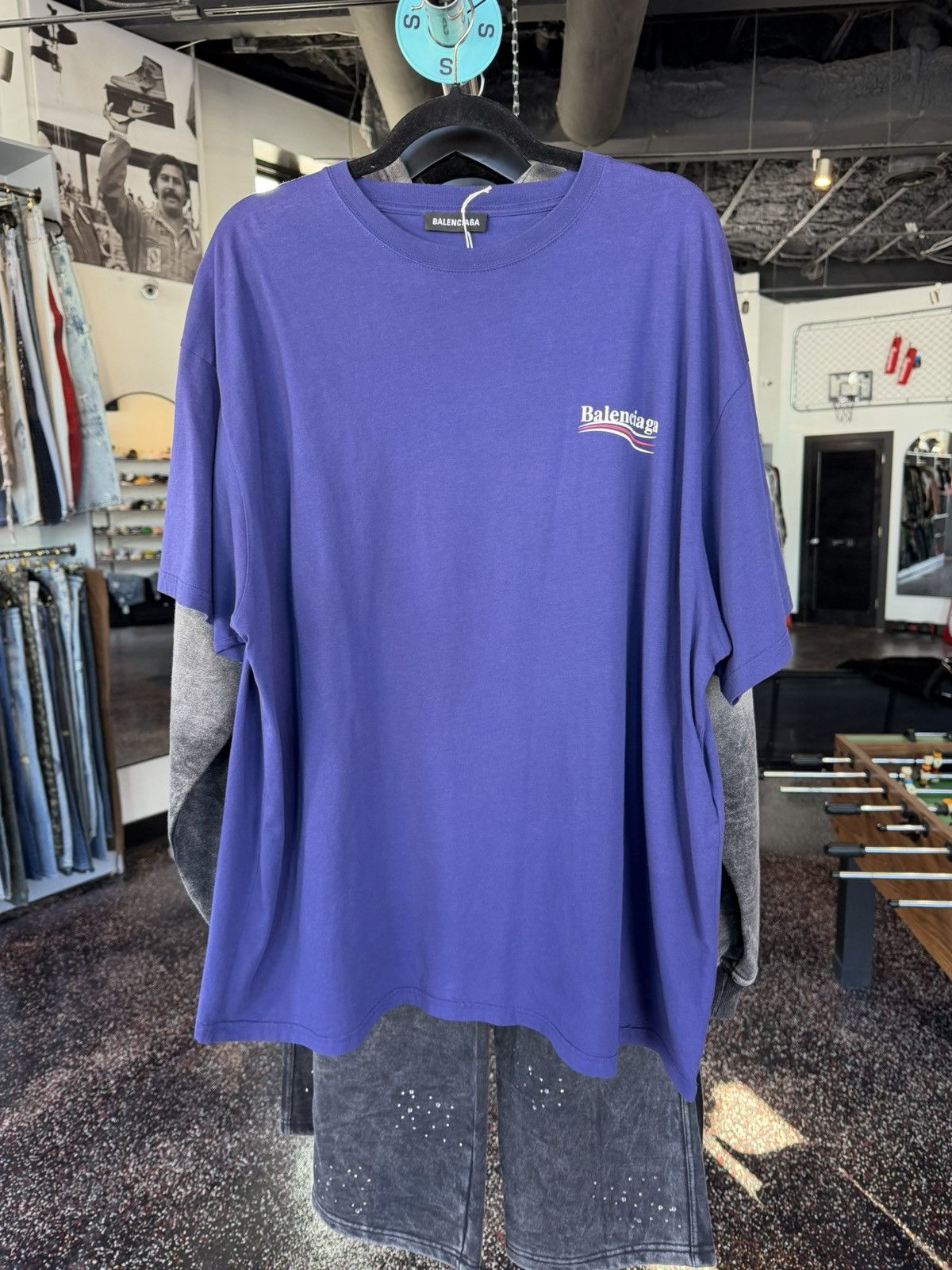Balenciaga Balenciaga Navy/Red Tee Size US XXL / EU 58 / 5 - 1 Thumbnail
