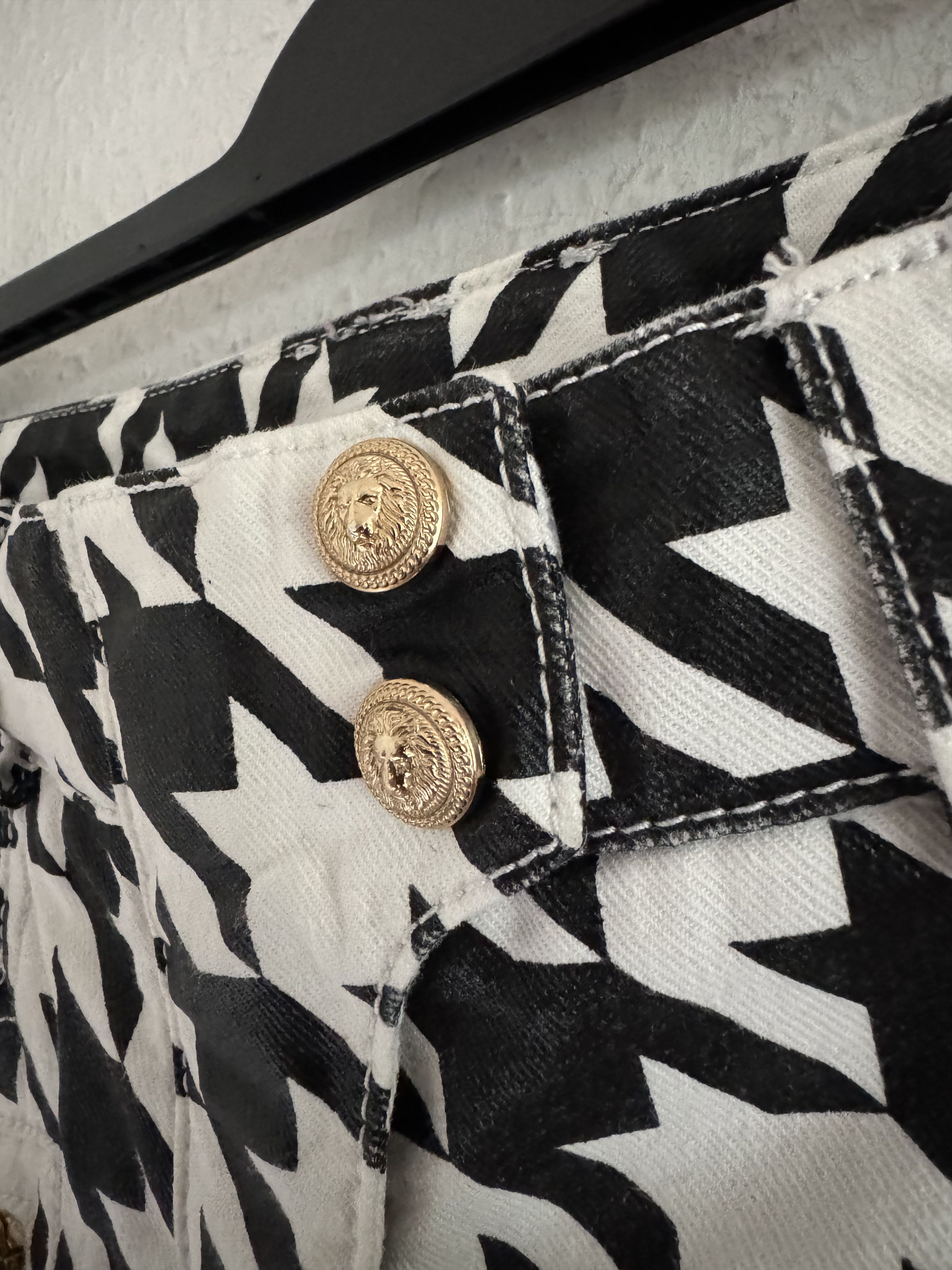 Balmain Star-Pattern Denim Trouser with lion embroidered buttons Size US 29 - 9 Thumbnail