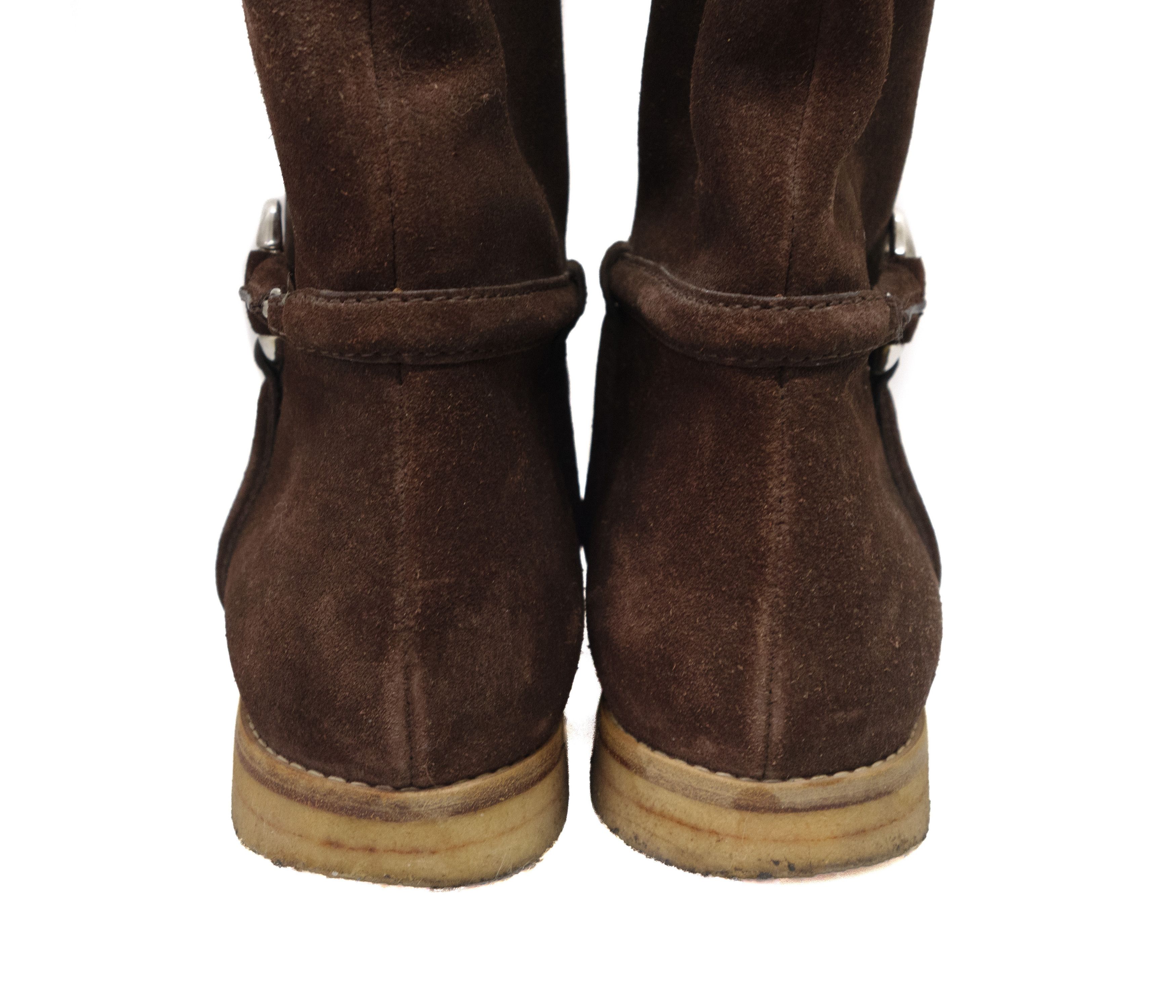 Gucci 00s Suede Mid-Calf Metal O-Ring Boots Tom Ford Size US 10 / IT 40 - 8 Thumbnail