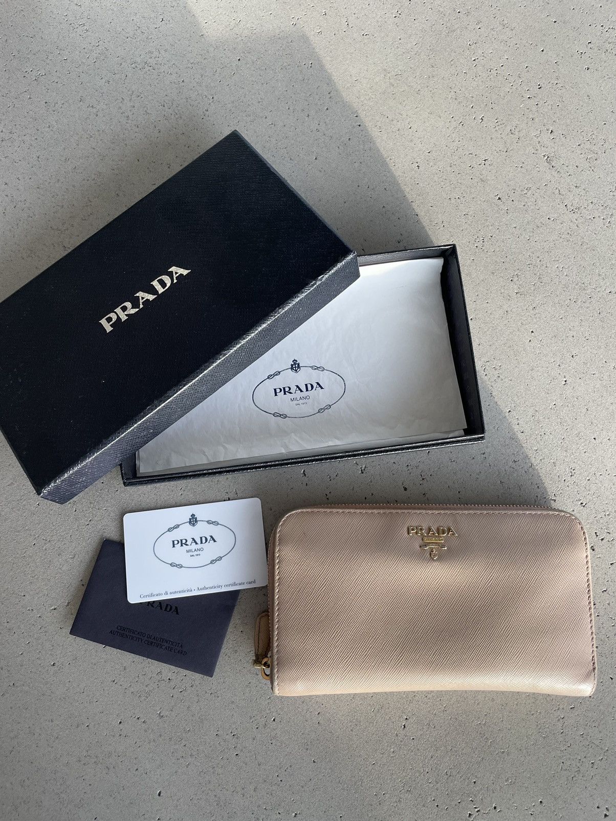 Prada Prada Saffiano Leather Zippy Wallet Size ONE SIZE - 1 Thumbnail