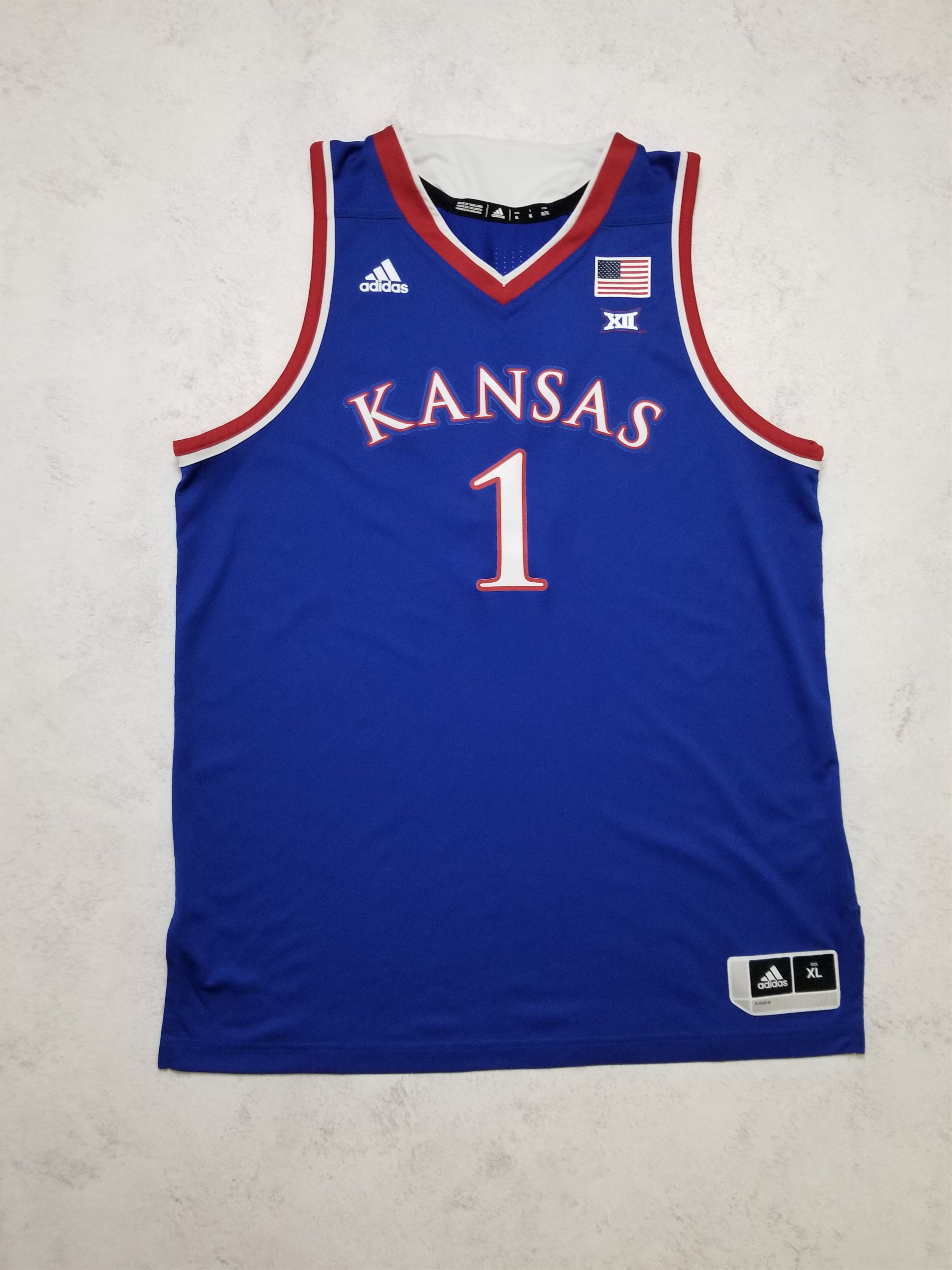 Adidas Kansas Jayhawks NCAA Basketball Jersey Size US XL / EU 56 / 4 - 1 Thumbnail