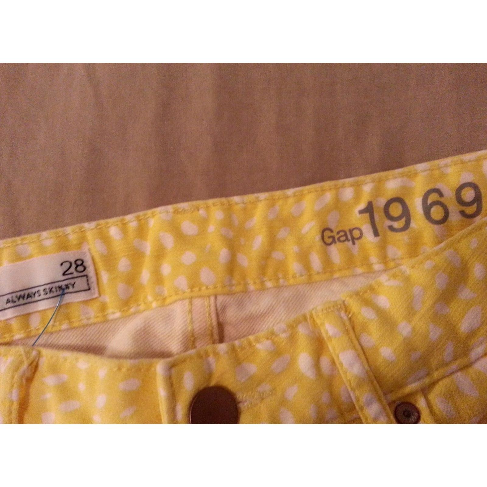 Gap Womens GAP Skinny Jeans 28 Yellow Denim 28x30 Pants Size 28" / US 6 / IT 42 - 3 Thumbnail
