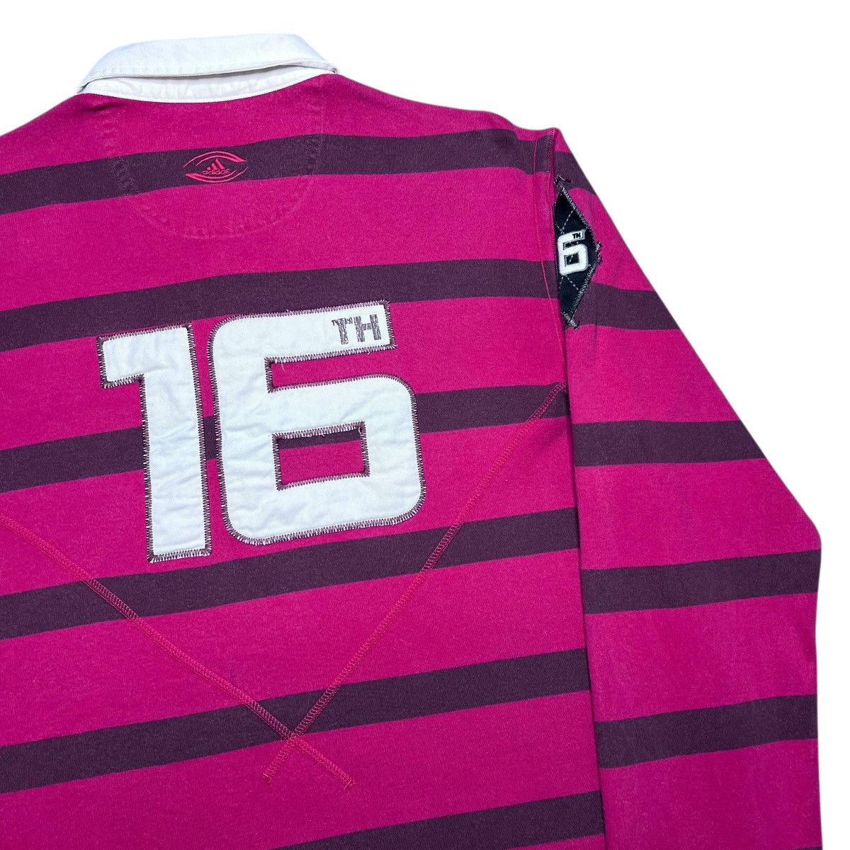 Adidas Vtg 2010 Adidas Striped Number 16 Rugby Long Sleeve Shirt Size US L / EU 52-54 / 3 - 20 Thumbnail