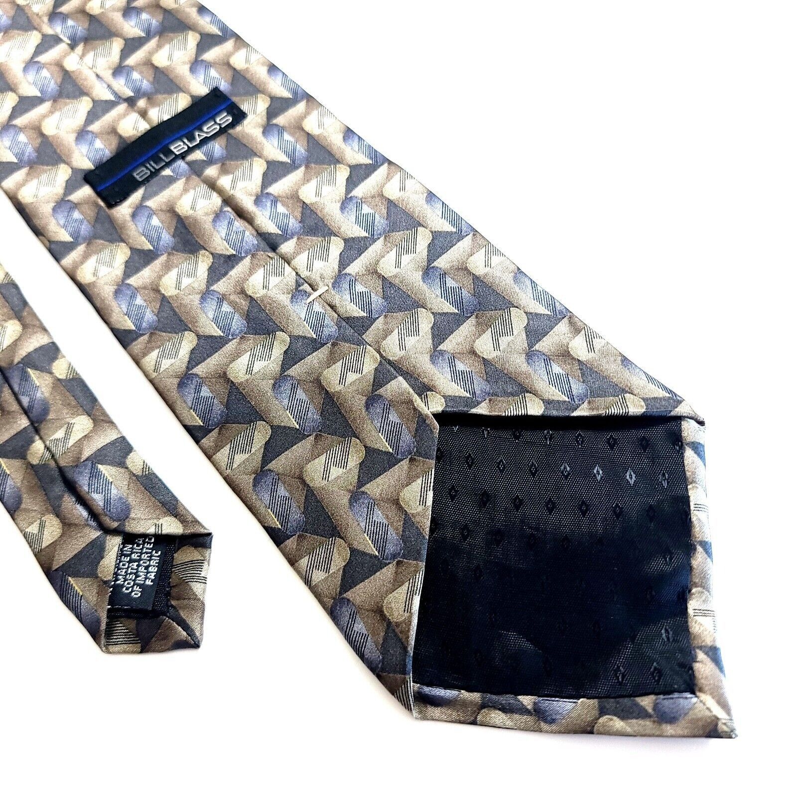 Bill Blass Bill Blass Tan Blue Beige Geometric Abstract Print Short Wid Size ONE SIZE - 5 Thumbnail