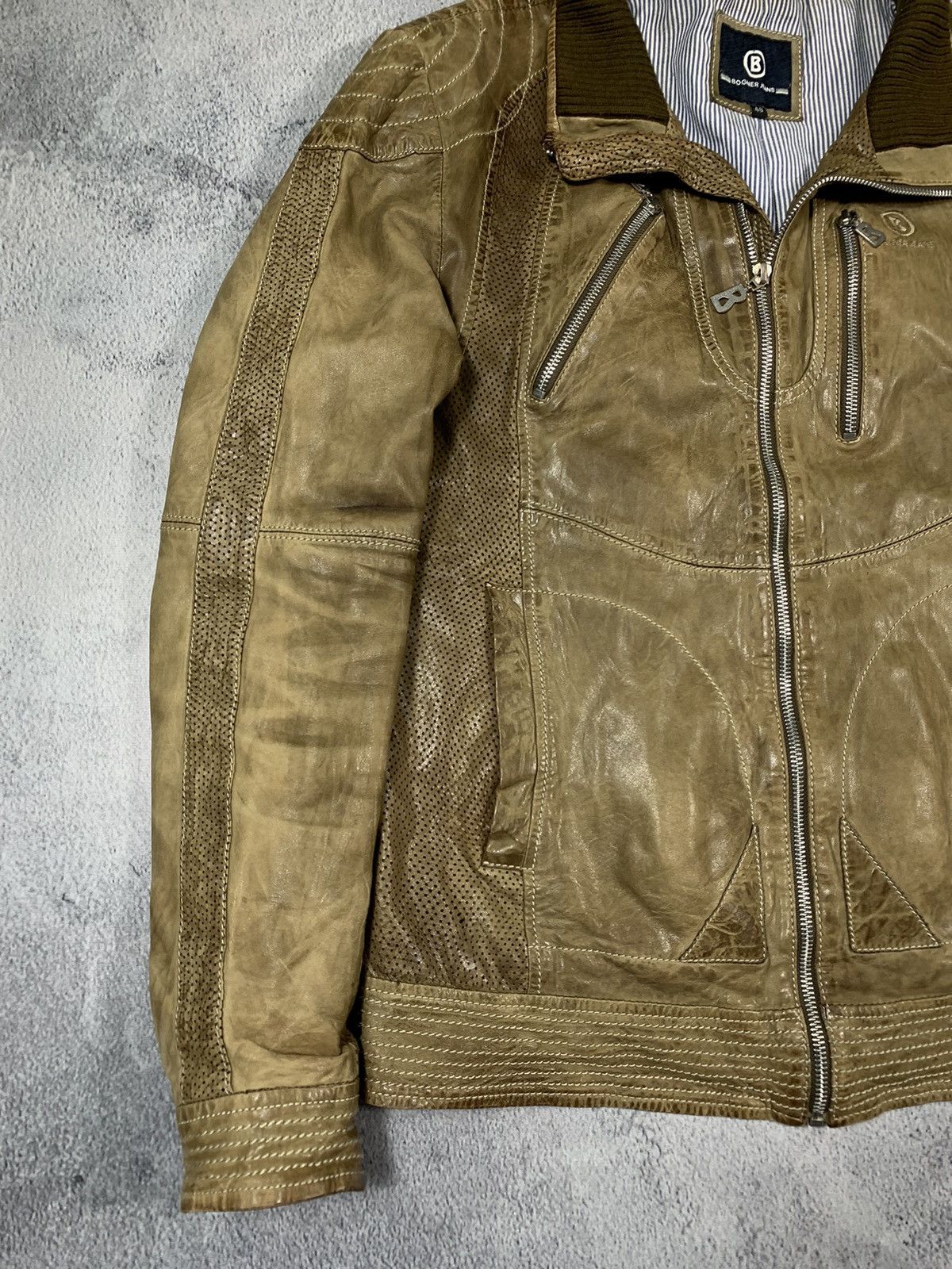 Bogner × Leather × Vintage Vintage Y2K Bogner Leather aviator flight Jacket military 48 Size US M / EU 48-50 / 2 - 2 Thumbnail