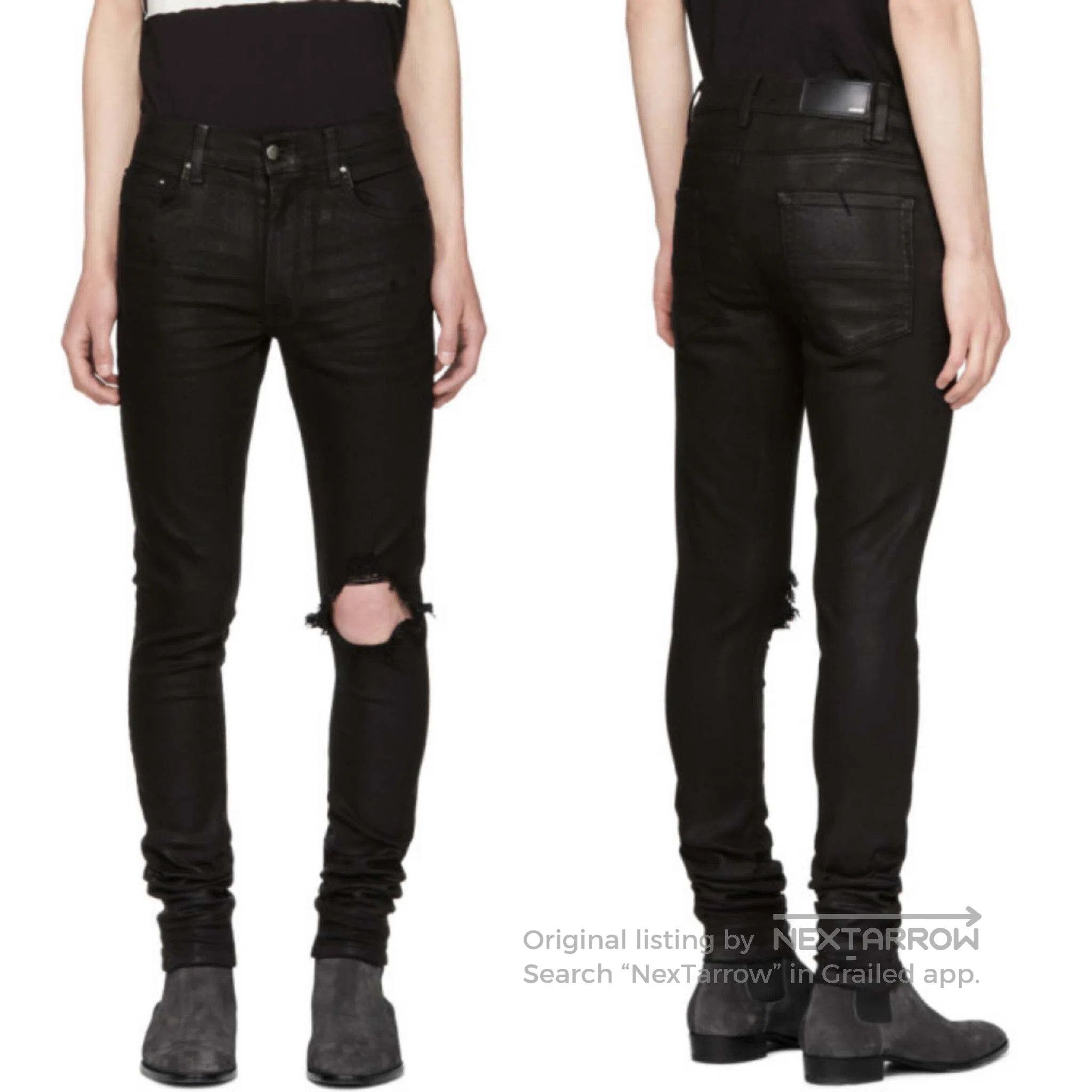 Amiri Amiri size S Wax Knee Destroyed Jeans Size US 27 - 7 Thumbnail