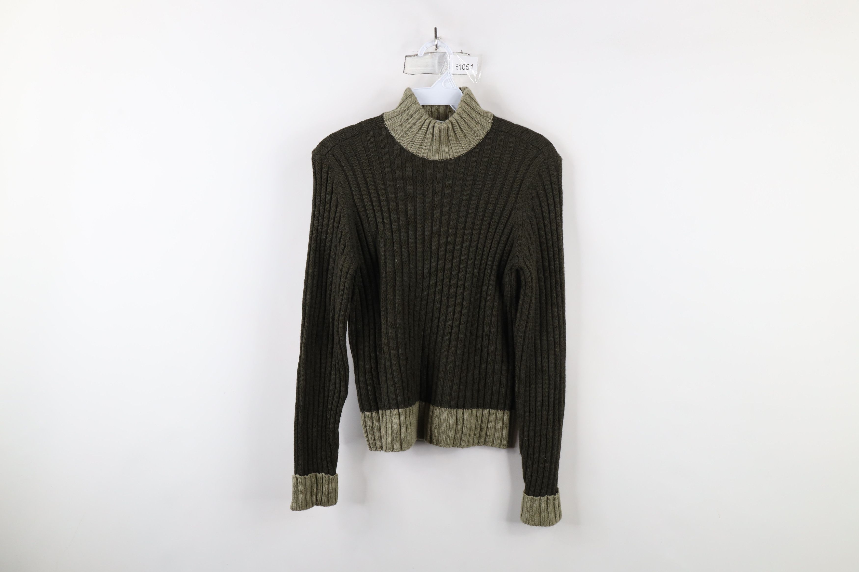 Vintage Vintage 90s Streetwear Chunky Ribbed Knit Mock Neck Sweater Size M / US 6-8 / IT 42-44 - 1 Thumbnail