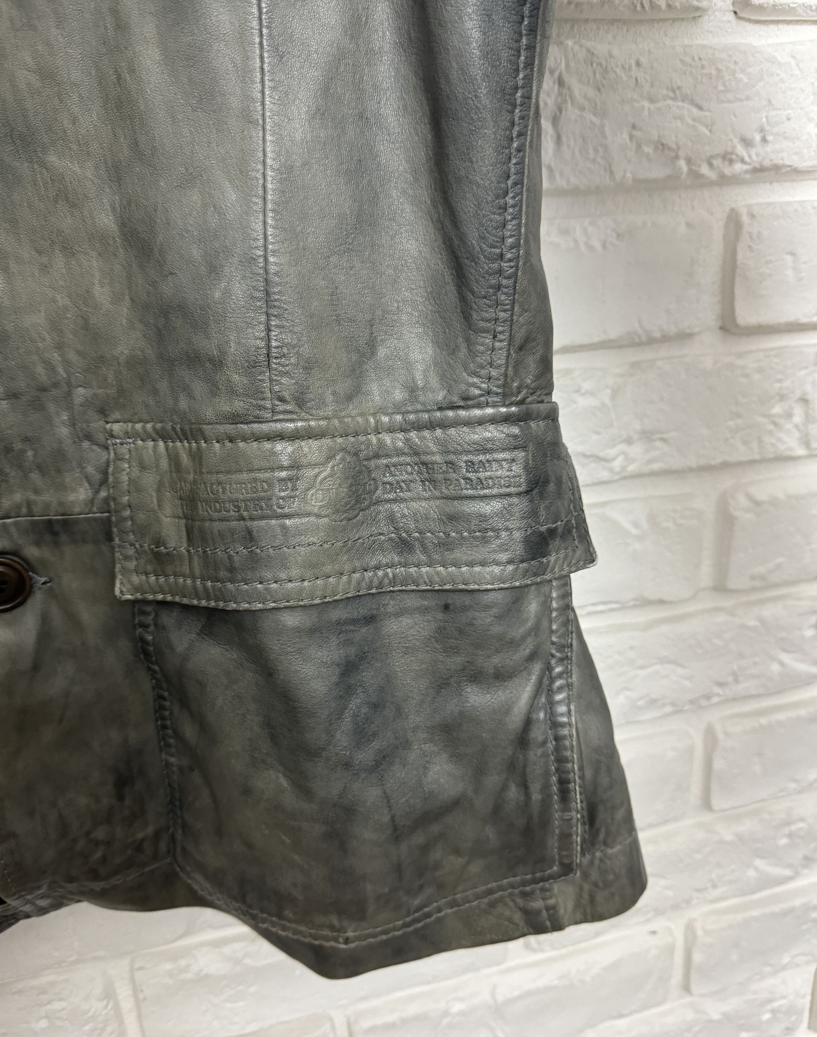Diesel Men's Diesel Lamb Leather Jacket Biker Gray Olive Size S Size US S / EU 44-46 / 1 - 4 Thumbnail