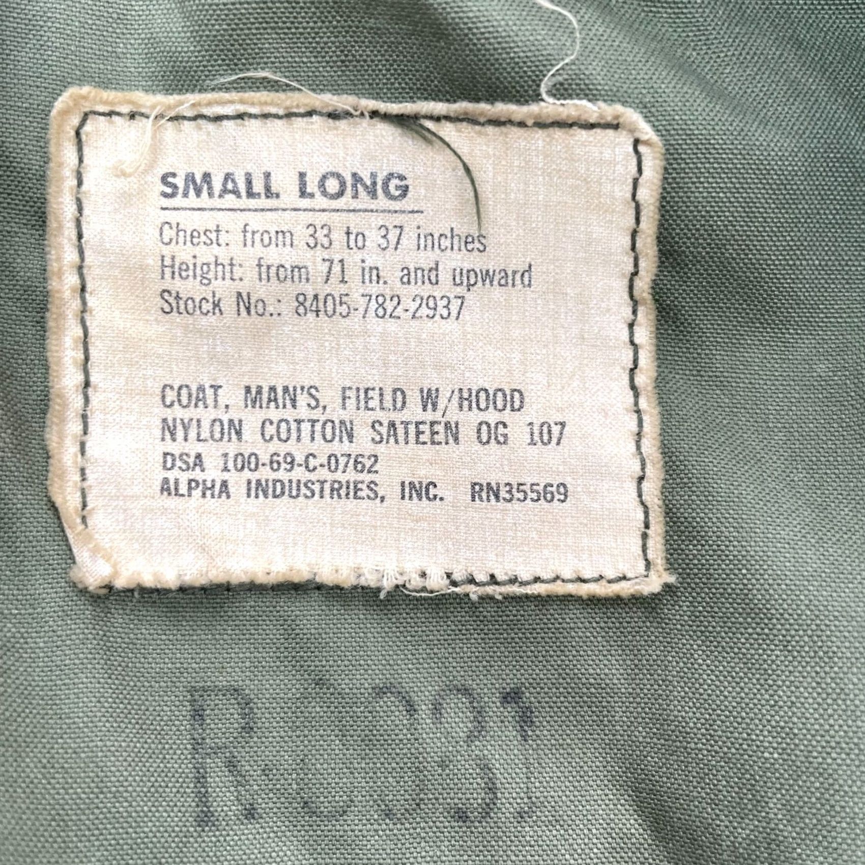 Alpha Industries VINTAGE Alpha Industries Jacket Mens Small Green Military Coat Army Vietnam 1969 Size US S / EU 44-46 / 1 - 6 Thumbnail